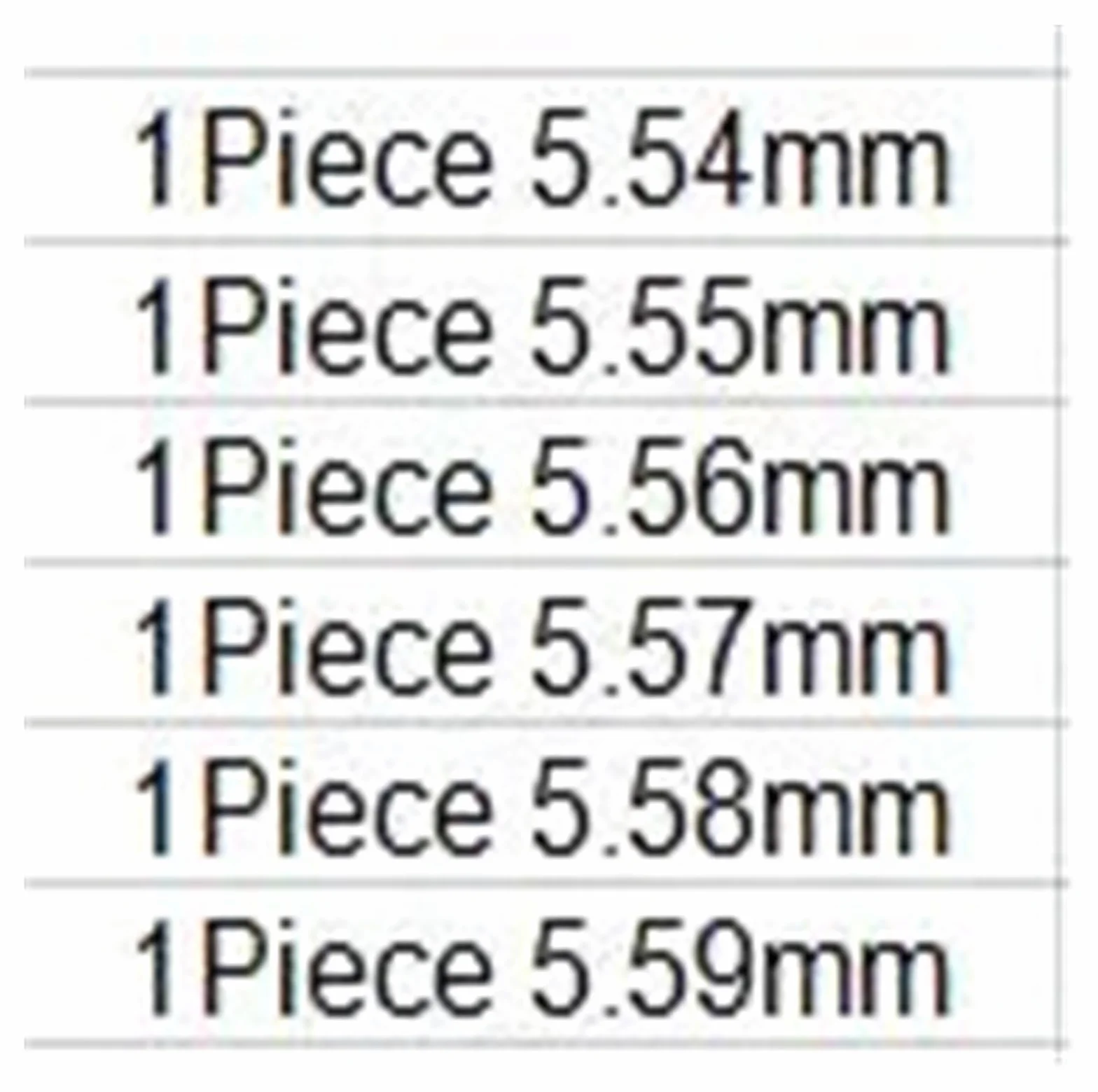 Pin Gauge Go Gage 5.54mm-5.59mm Acciaio HRC60 Barra Misura