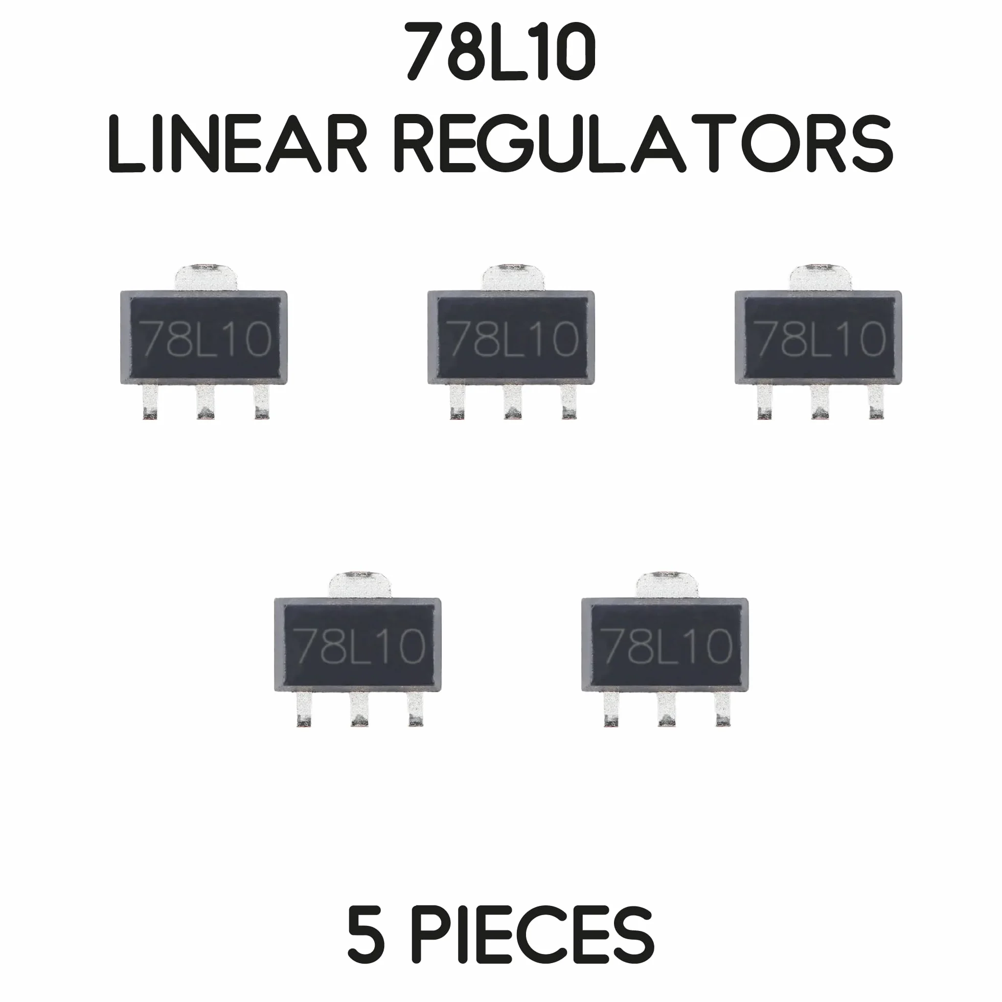 Kit di 5 regolatori di tensione 10V 100mA 7810 78L10 L78L10 L78L10C SOT-89
