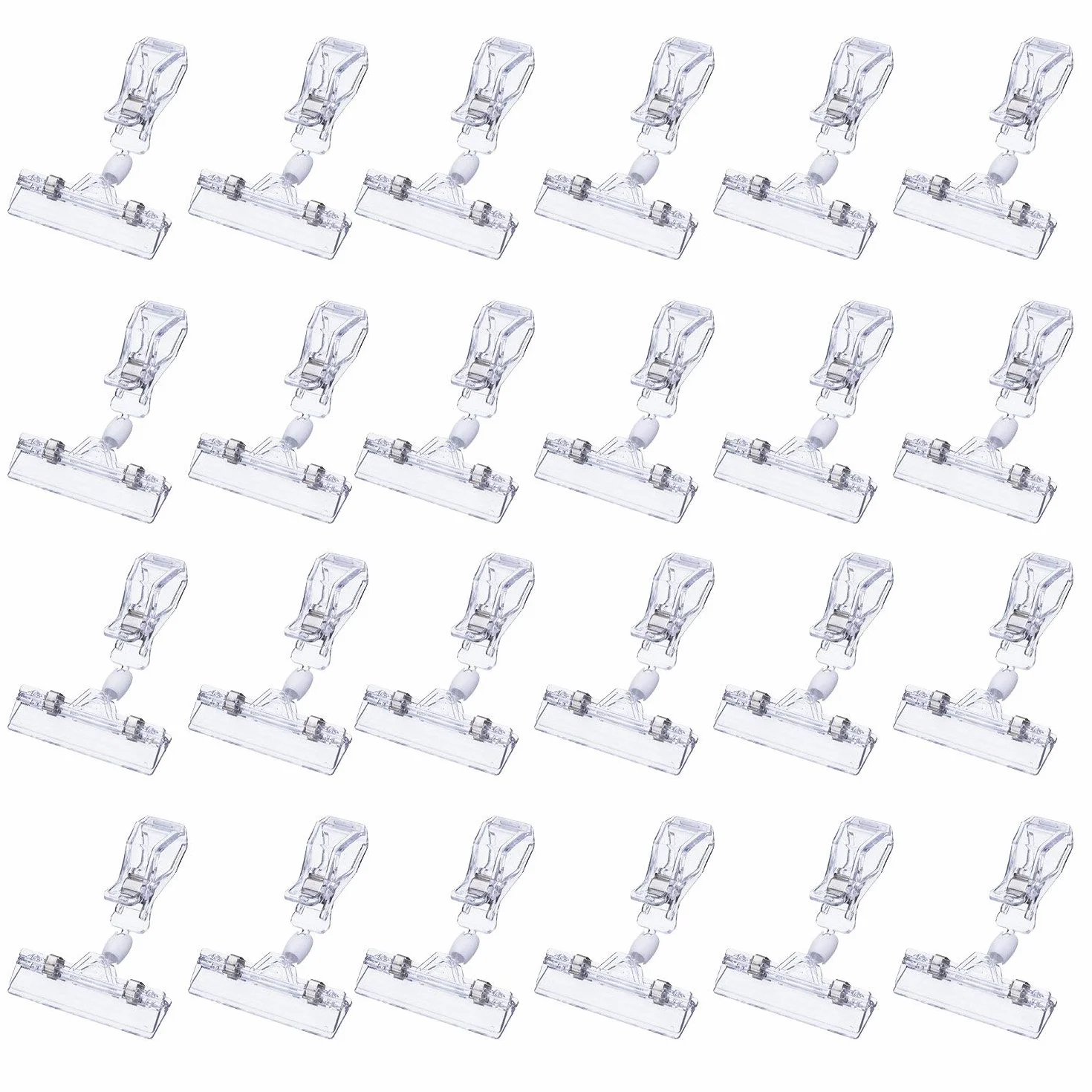25 Pezzi Segno Esposizione Clip Segno Clip Segno Plastica Supporto del Basamento, Chiaro