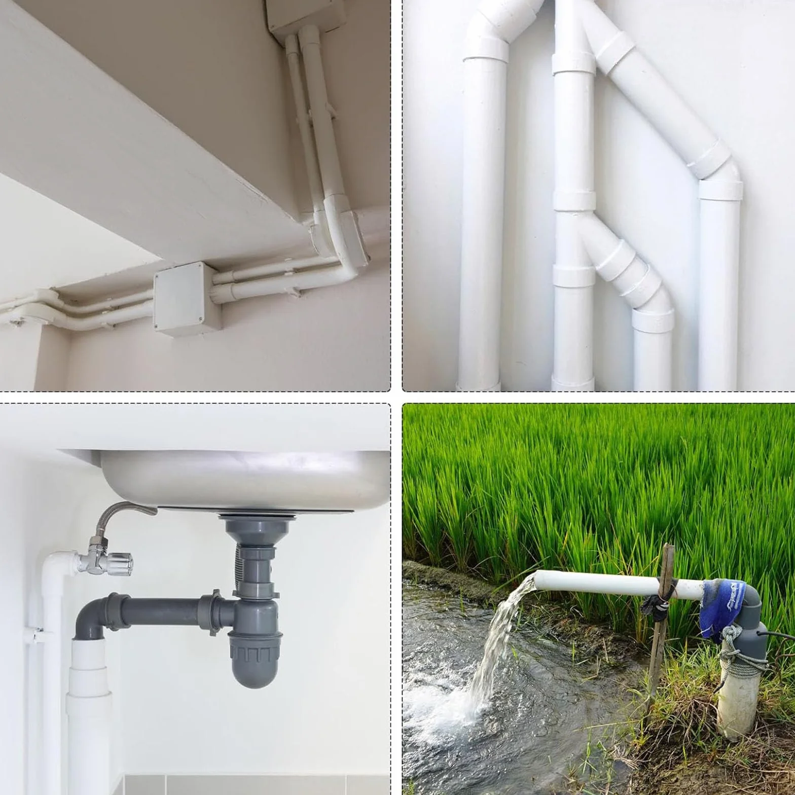 TOP-VIGOR Tubo rotondo rigido PVC 75 mm diametro esterno 67,8 mm diametro interno 0,35 m per decorazioni acquari