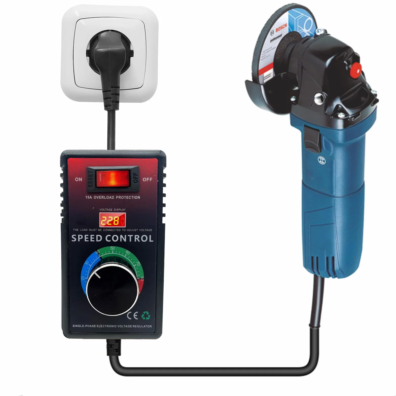 Regolatore di Tensione,220V Regolatore di Tensione Temperatura Motore Fan Speed Controller Regolatore di Velocità del Motore Dimmer 10A Per Mediante Smerigliatrice Angolare