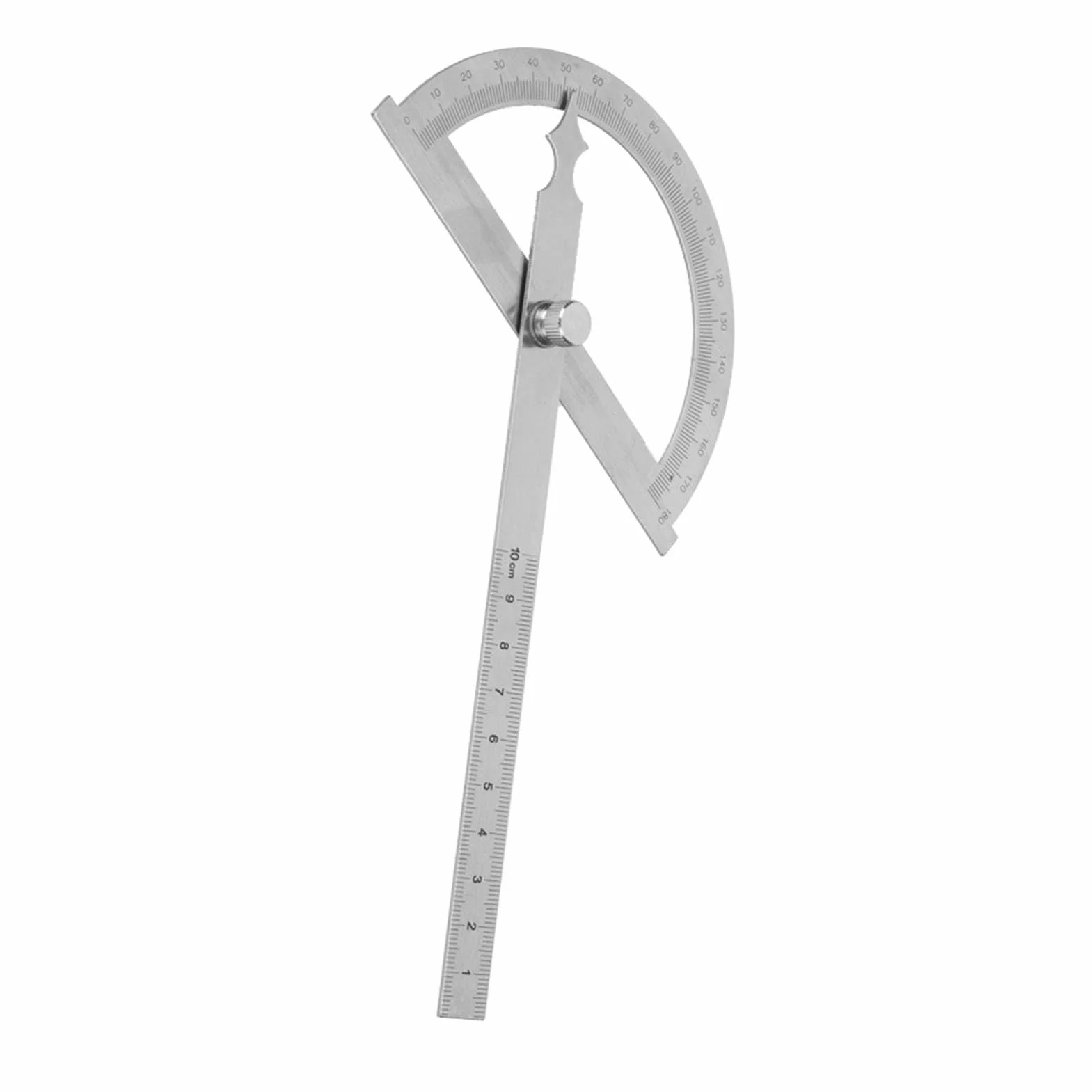 Goniometro acciaio inossidabile 0-180 gradi righello 15cm 120x150mm