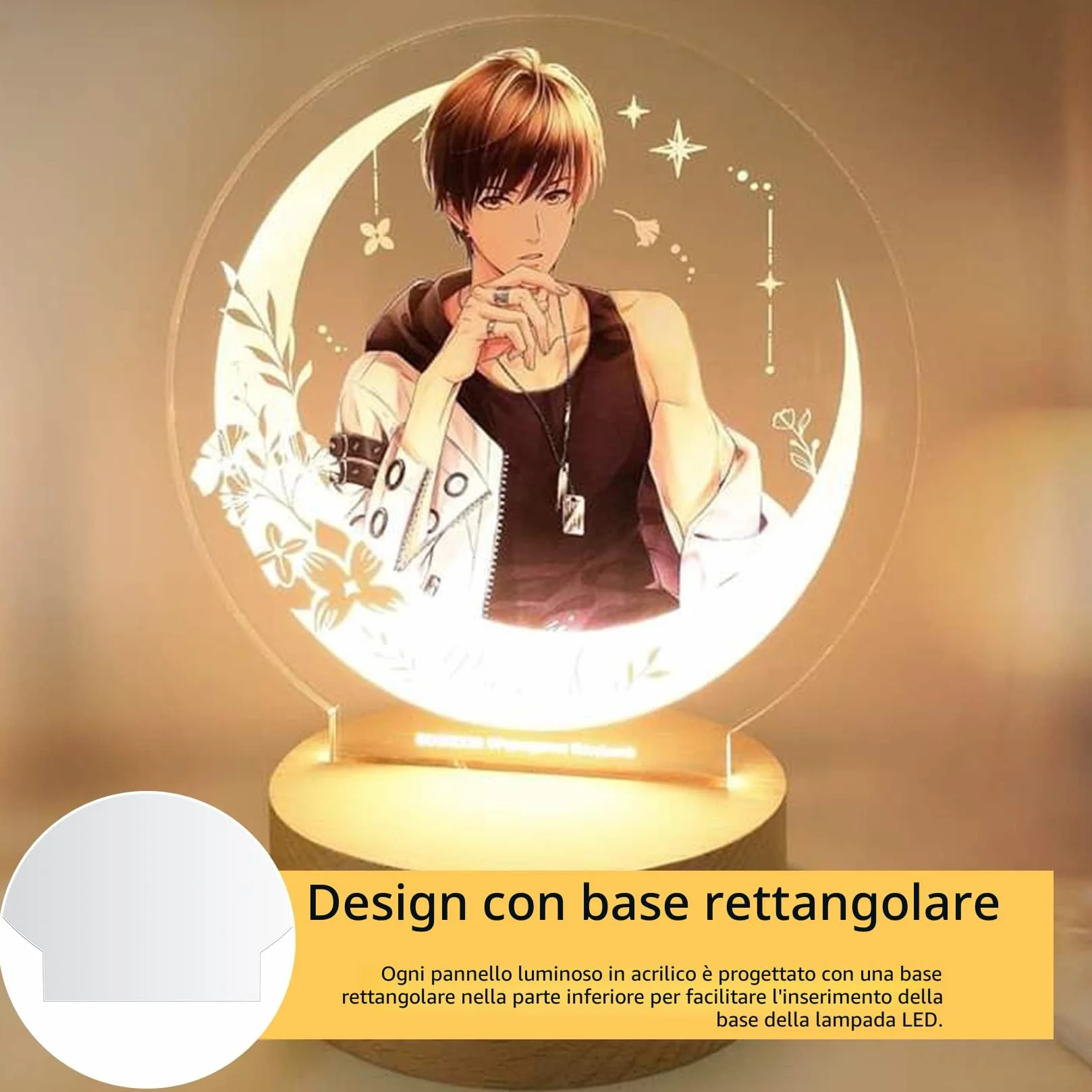 8 Pezzi Pannelli in Acrilico Trasparente, Lastra Pannello Acrilica Trasparente 2mm Rotonda e Quadrato per Base Luminosa a LED Espositore Progetti di Fai-da-te