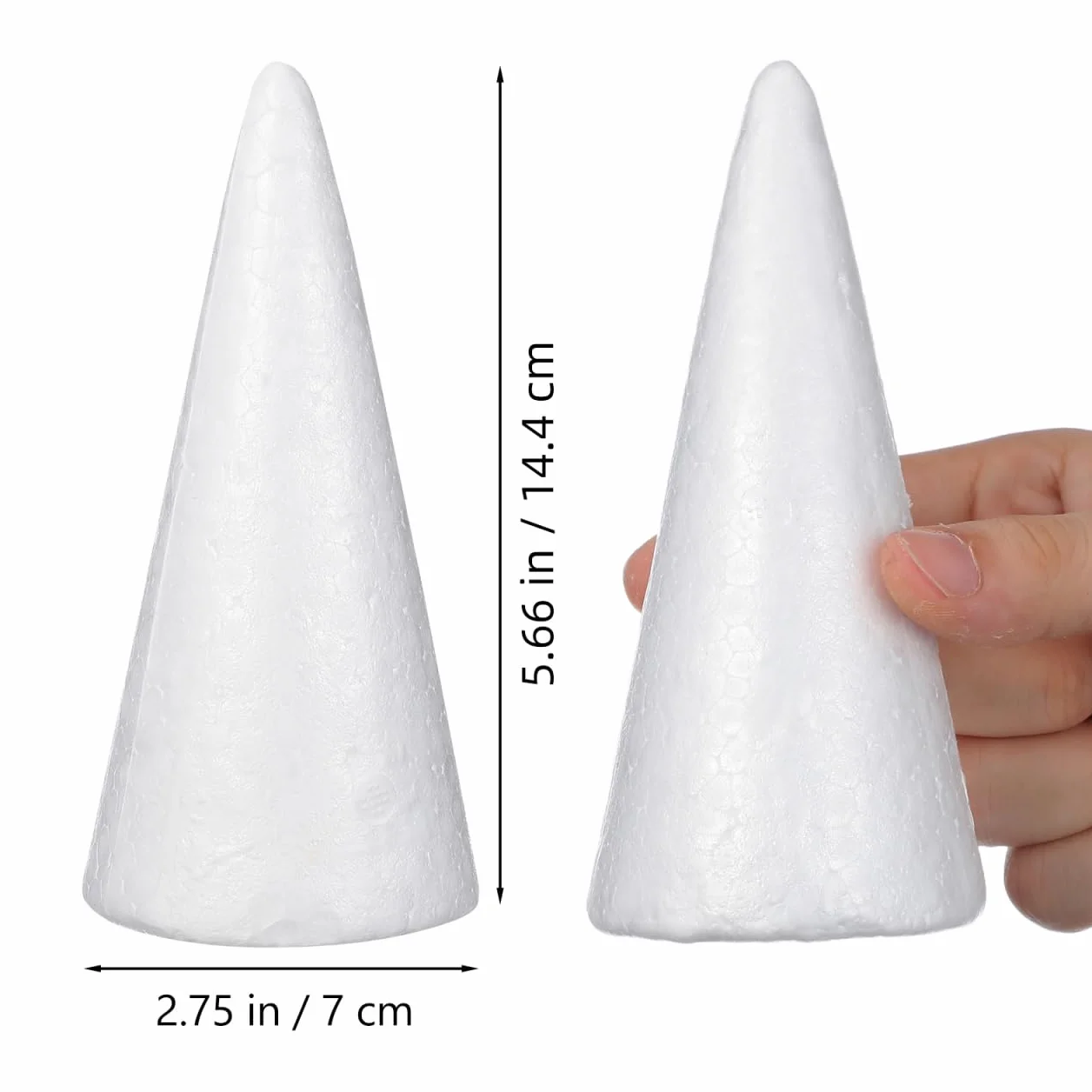 Holibanna 12Pcs 15 Cm Bianc Schiuma Coni Polistirolo Cono Artigianato Schiuma Cono Natale Albero Coni per Natale Centrotavola Decorazione