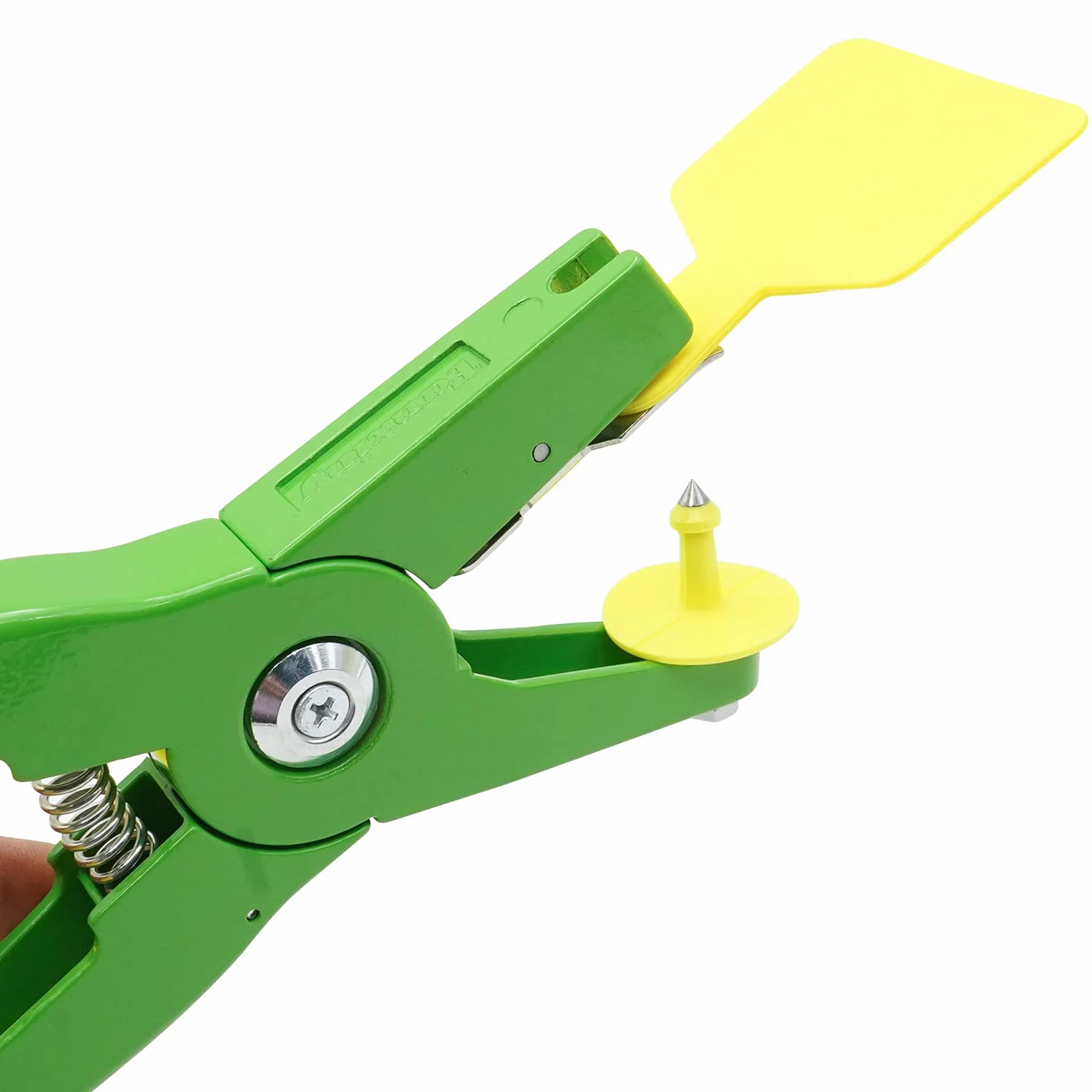 M.Z.A Etichette auricolari, 100 pezzi, etichette per l'identificazione del bestiame, in TPU giallo, vuote, per capre, pecore, maiali, maiali, mucche, bovini, vitelli, fattoria, con pinze, 7,6 cm di