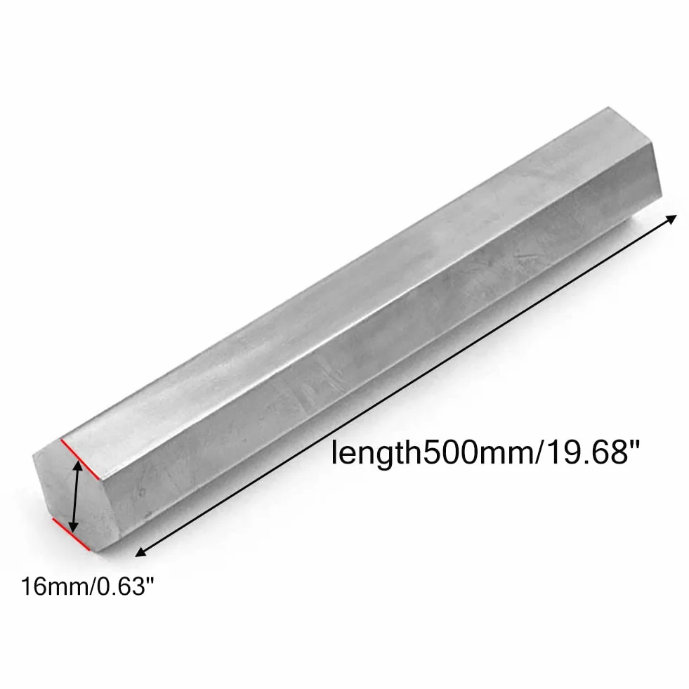 Pręt Sześciokątny ze Stali Nierdzewnej 304 16mm x 500mm Szczotkowany