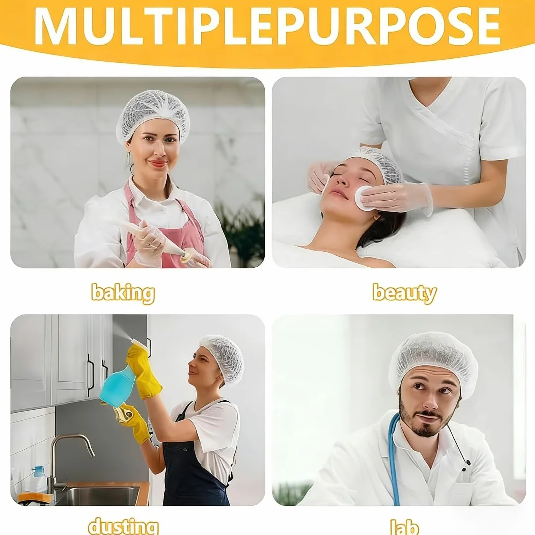 Rete Elastica Per Capelli Cucina Cappello Da Cuoco Unisex Regolabile Riutilizzabile Lavabile 4 Pezzi
