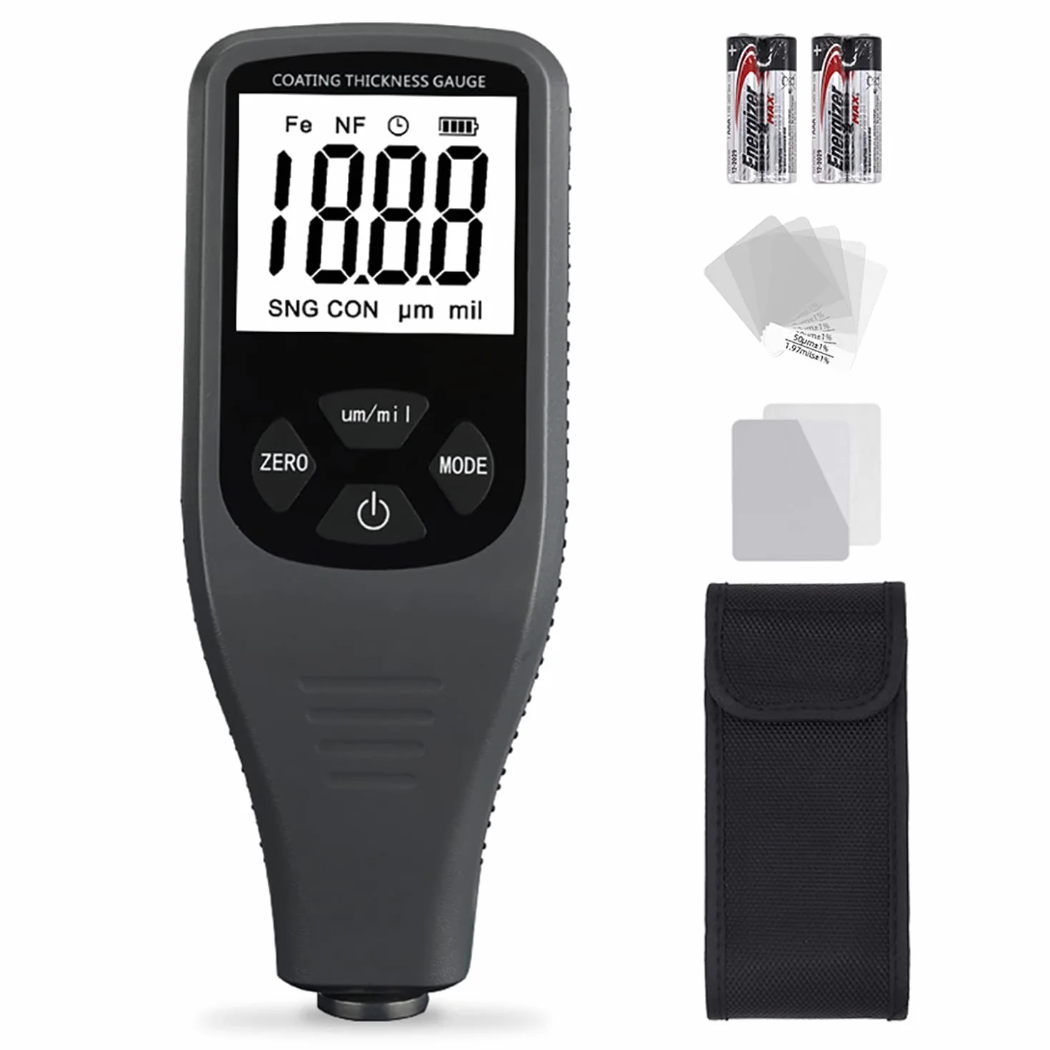 Spessimetro Vernice Digitale per Auto, Sensore Automatico Fe-NF, 0-1500 um