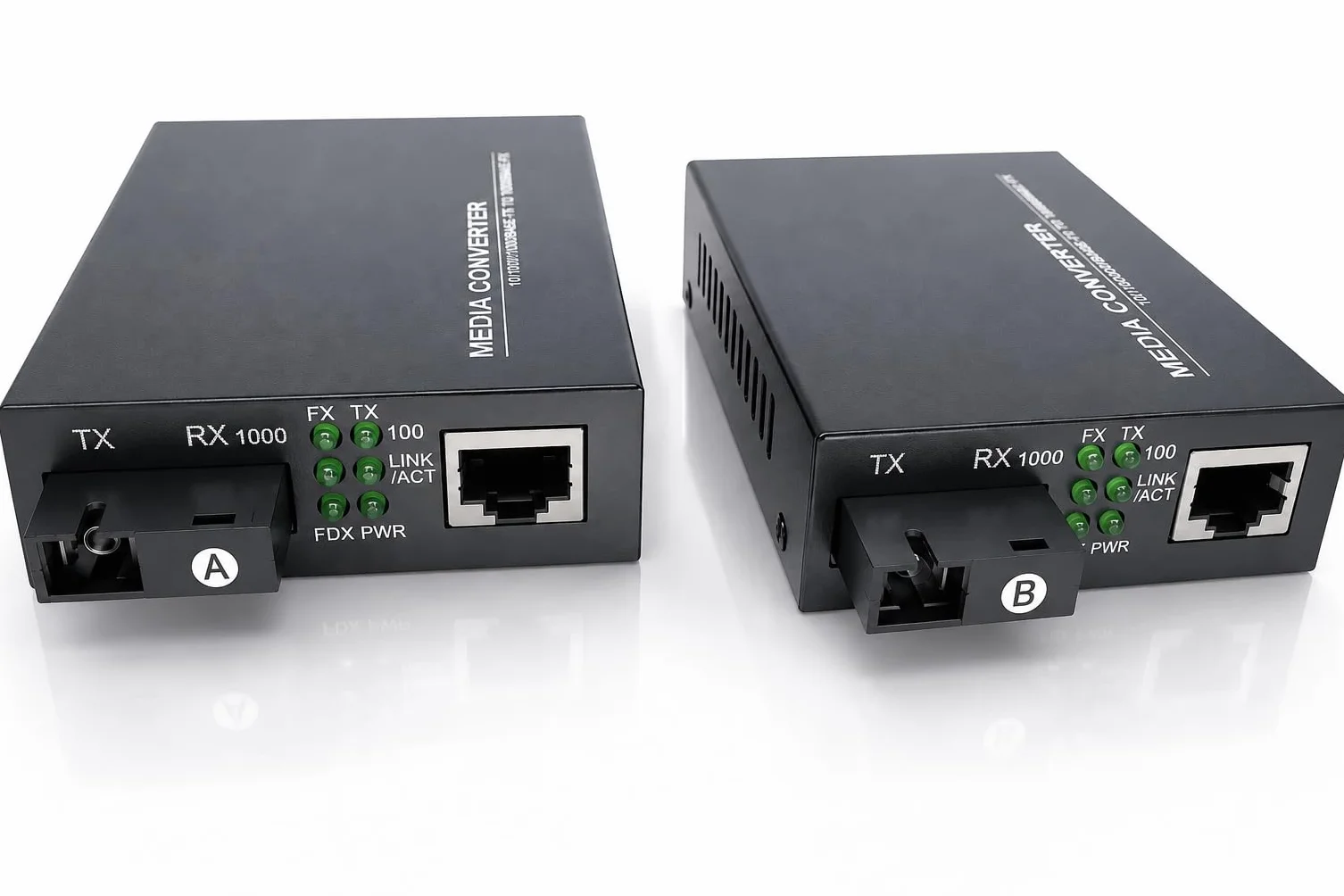 Elfcam 2 Pack Convertitori Ethernet a Fibra 10/100/1000M SC Monomodale 20KM
