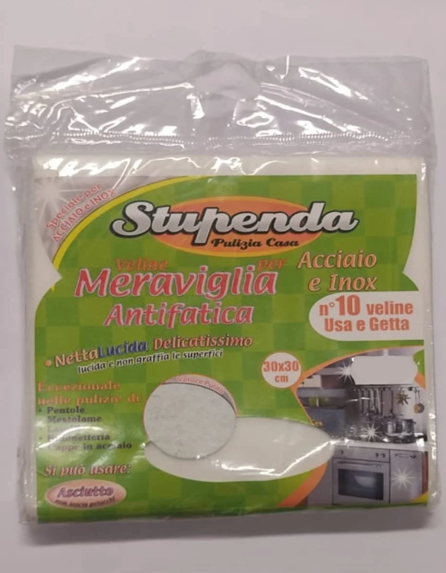 La Briantina - Stupenda - 10 VELINE USA E Getta MERAVIGLIA per LA Pulizia di Acciaio Inox - 30X30 CM