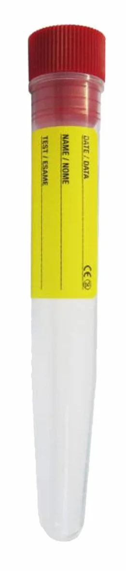Provette Sterili per Analisi Urine 12ML con Etichetta, Fiale Graduate con Tappo a Pressione, KIT 2 PZ