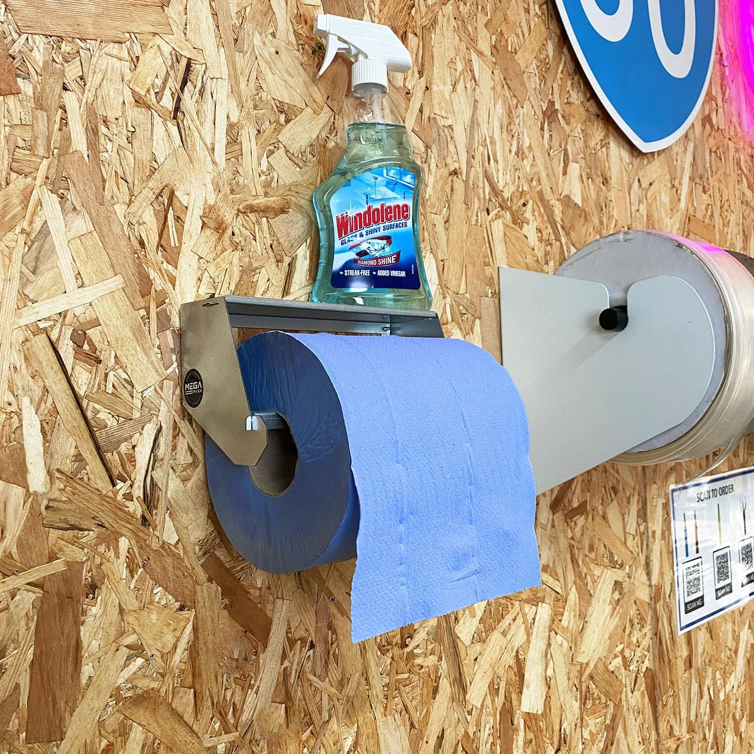 Metallo blu rotolo titolare galvanizzato officina carta asciugamano dispenser ufficio pulizia