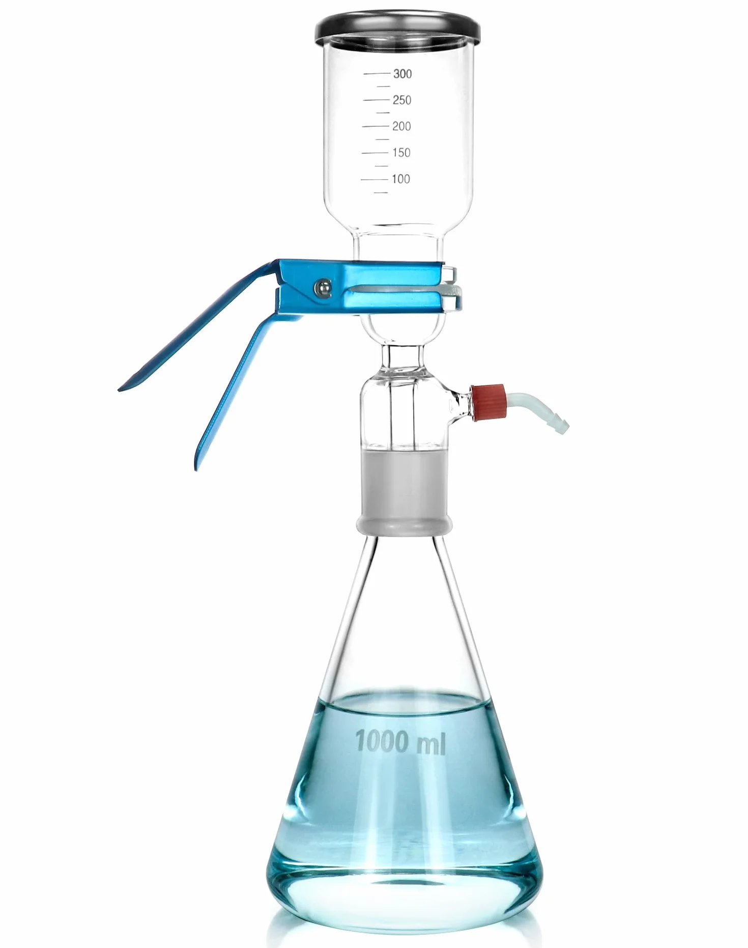 QWORK 1000 ml vetro vuoto filtrazione distillazione apparecchio per il filtraggio in laboratorio con imbuto graduato 300 ml