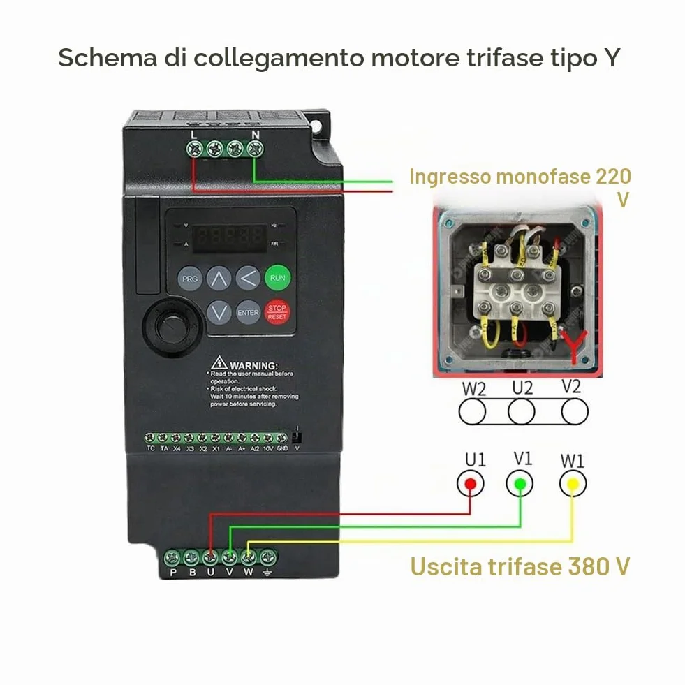 Invertitore di frequenza da 220 V a 380 V VFD ingresso monofase uscita trifase inverter 5,5 KW controllo motore