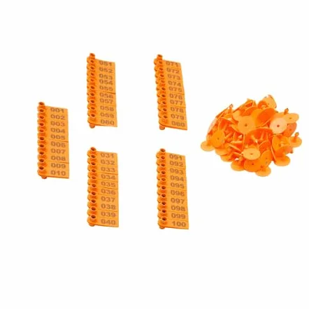 100 Marchi Auricolari Per Bestiame Set Marchi Auricolari In Plastica Per Bestiame per ovini Numerate 001-100