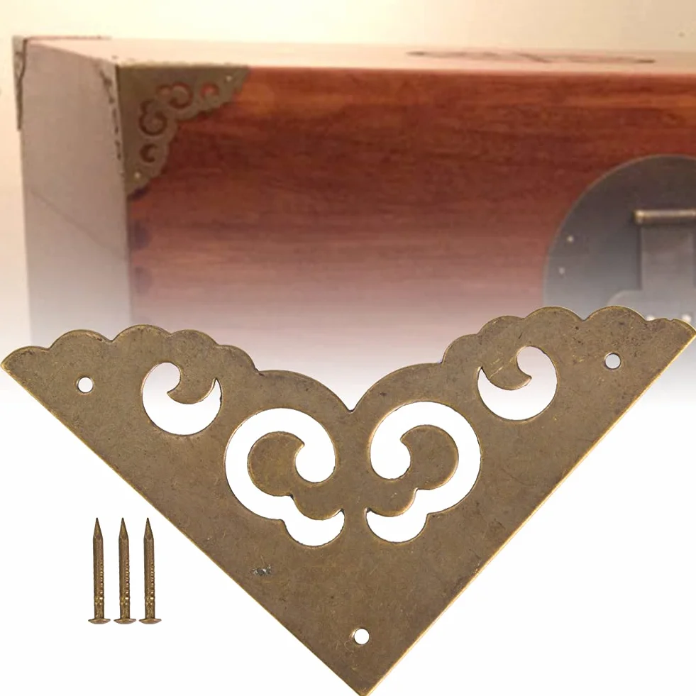 Angoli del petto in ottone, paraspigoli, per la decorazione di mobili(Bronzo)