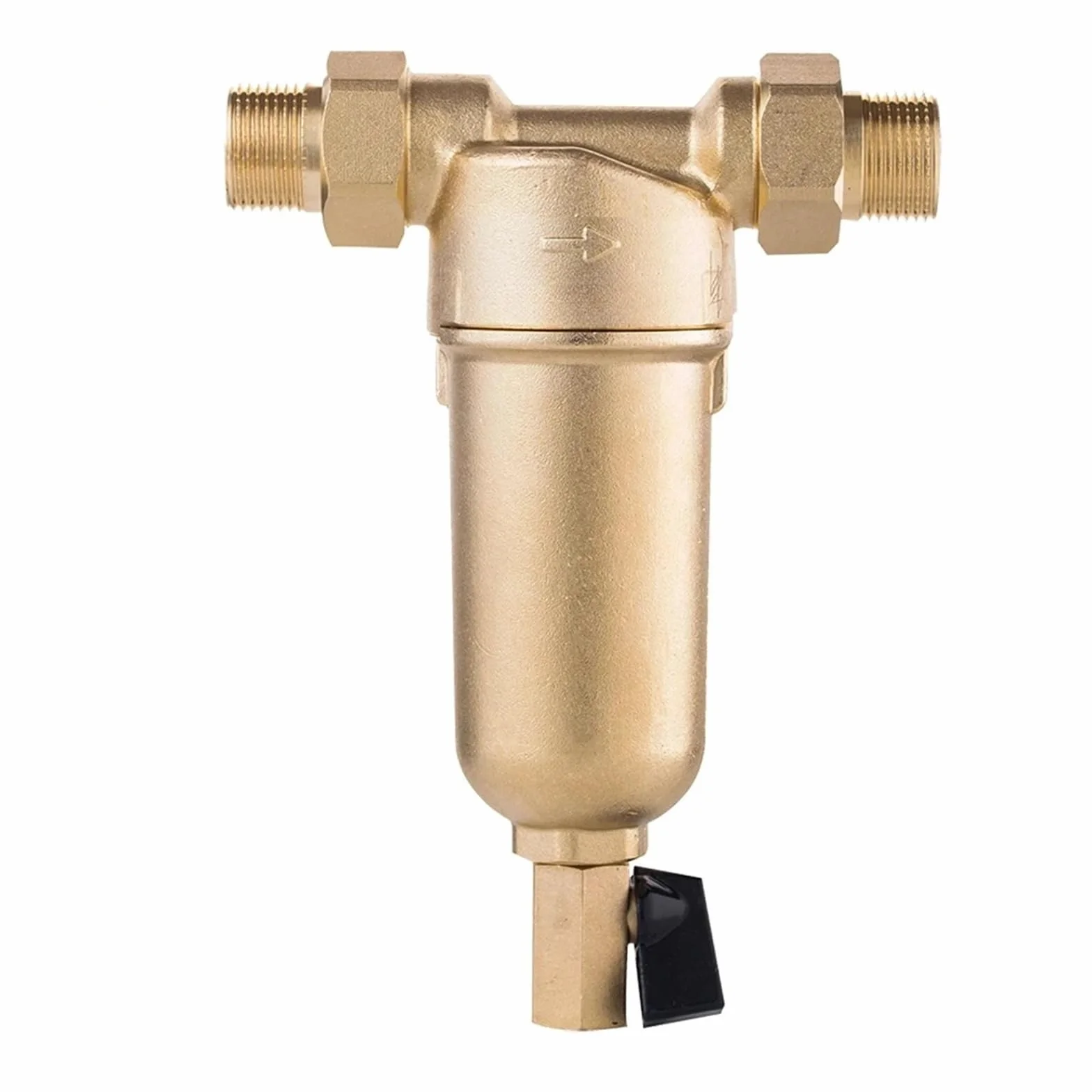 Prefiltro acqua calda in ottone completo con manometro rete acciaio inossidabile 25M