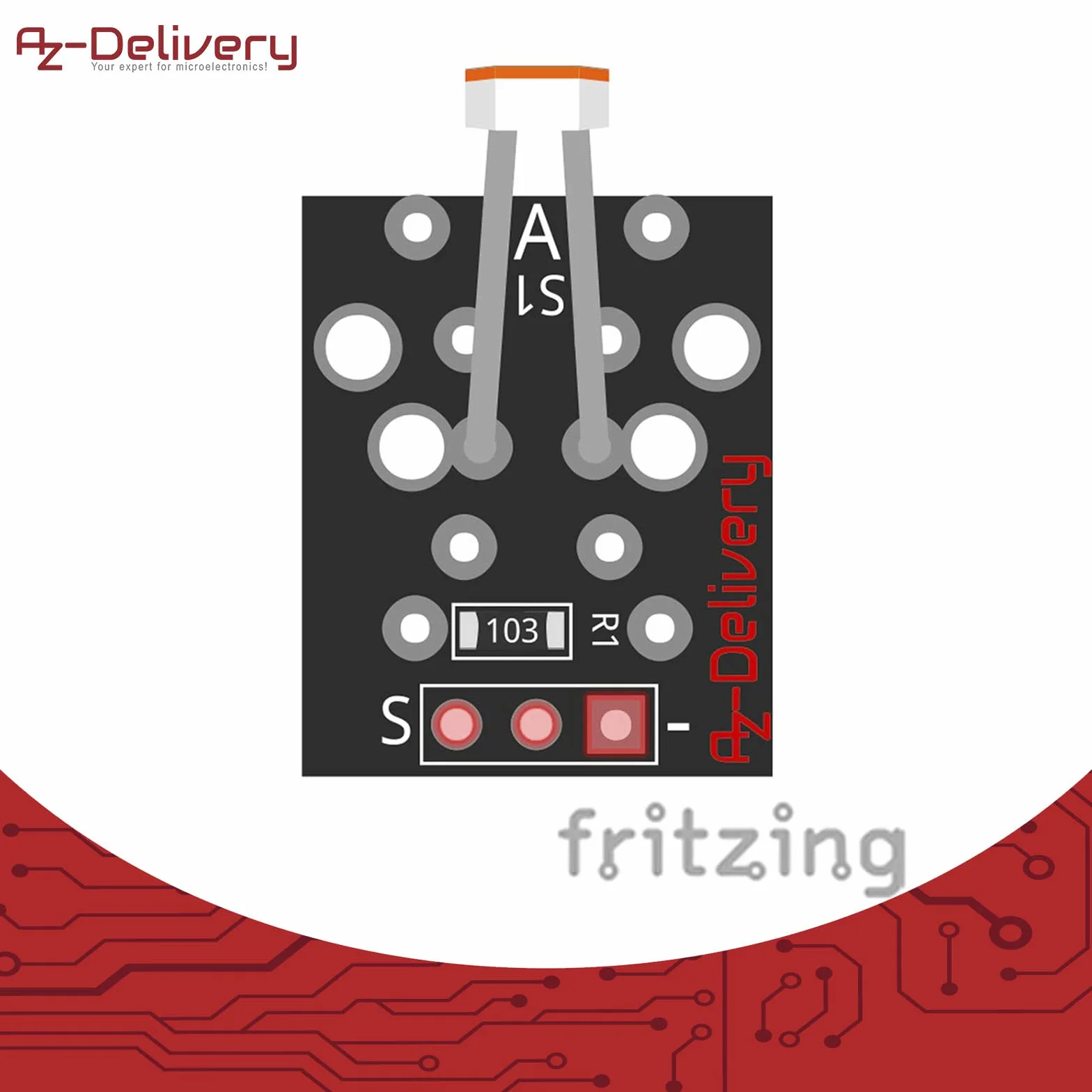AZDelivery 3 x KY-018 LDR Sensore di Luminosità con Fotoresistenza Diodo compatibile con Arduino incluso un E-Book!
