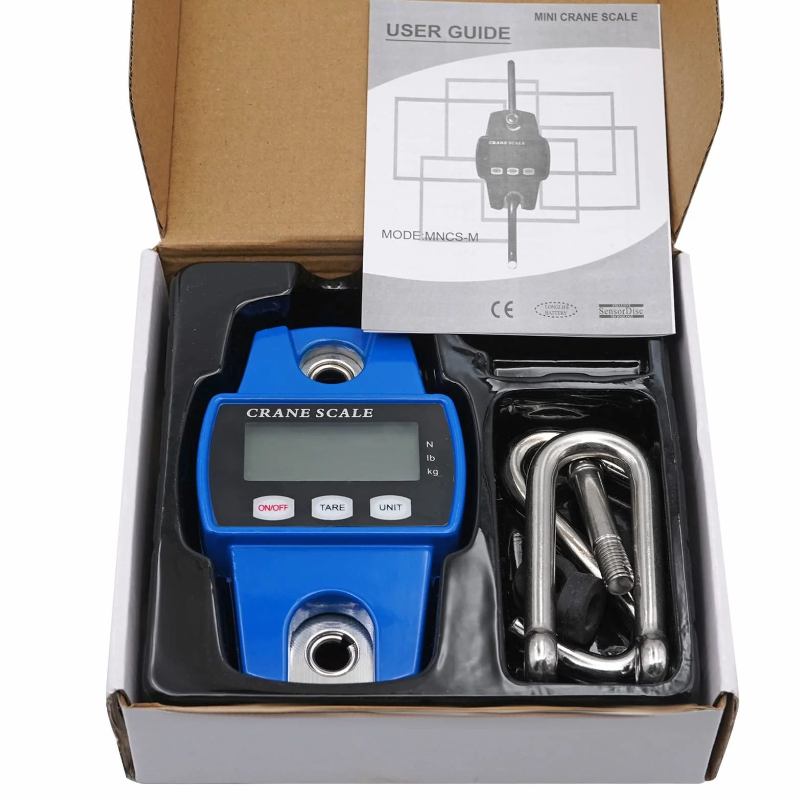 Bilancia Professionale 300kg Mini Scala Appendere Portatile con Gancio Gru Elettronica Resistente