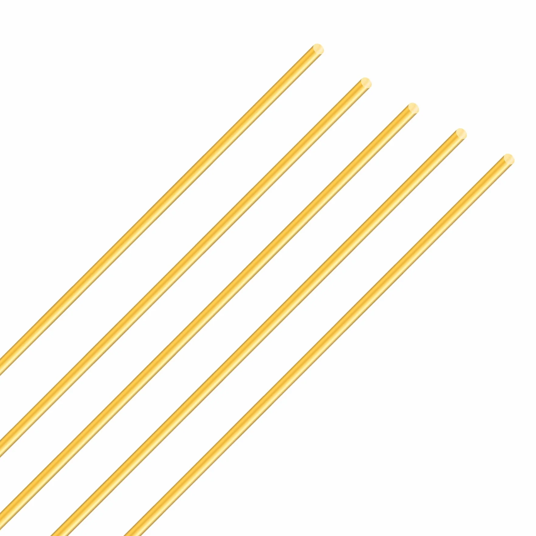 Barra di Ottone 2,5 mm x 250 mm, Barre Tonde in Metallo per Modelli RC, 5 Pezzi