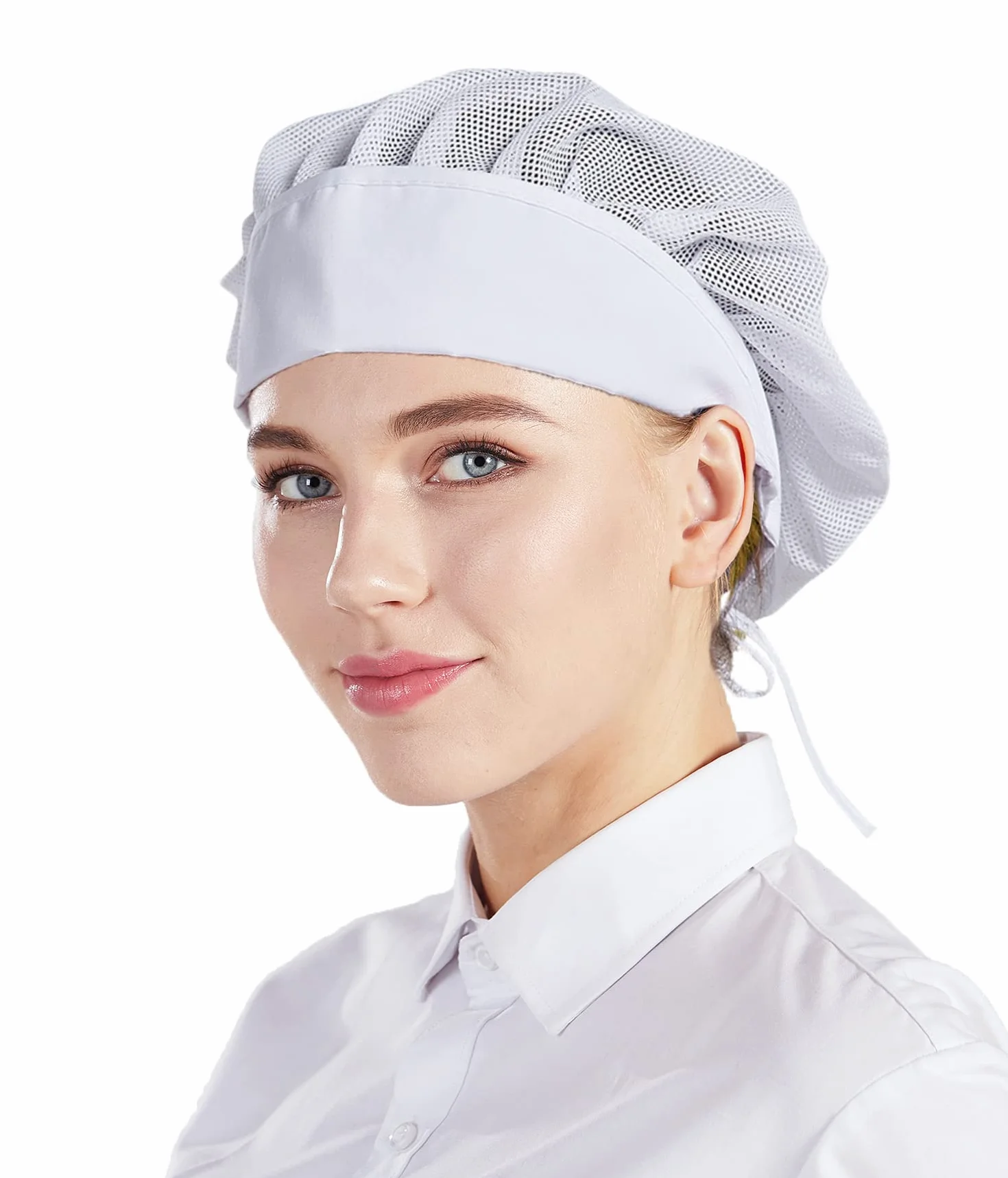 Cappello da Chef Nanxson 3 Pezzi Rete Elastica Antipolvere Lavoro Industriale Bianco
