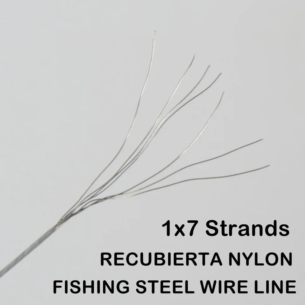 Filo da pesca in acciaio inox 100m 0,45mm 9,1kg 7 fili rivestito nylon