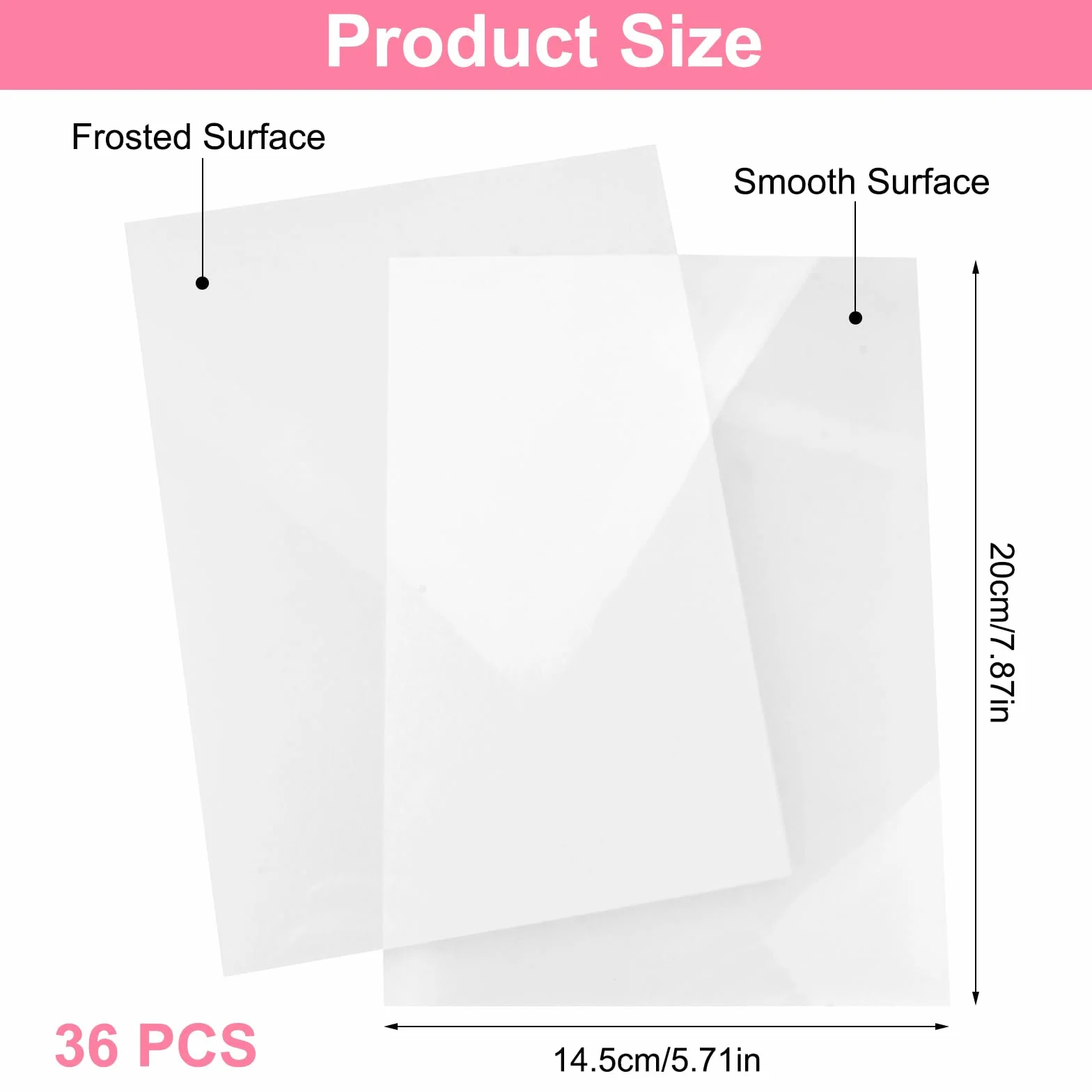 36 Fogli di Plastica Termoretraibile, Fogli Plastica Termorestringente, Fogli Pellicola Termoretraibile Trasparente, Carta Termoretraibile Smerigliata, per Fai-da-te e Artigianato (14,5 x 20 cm)
