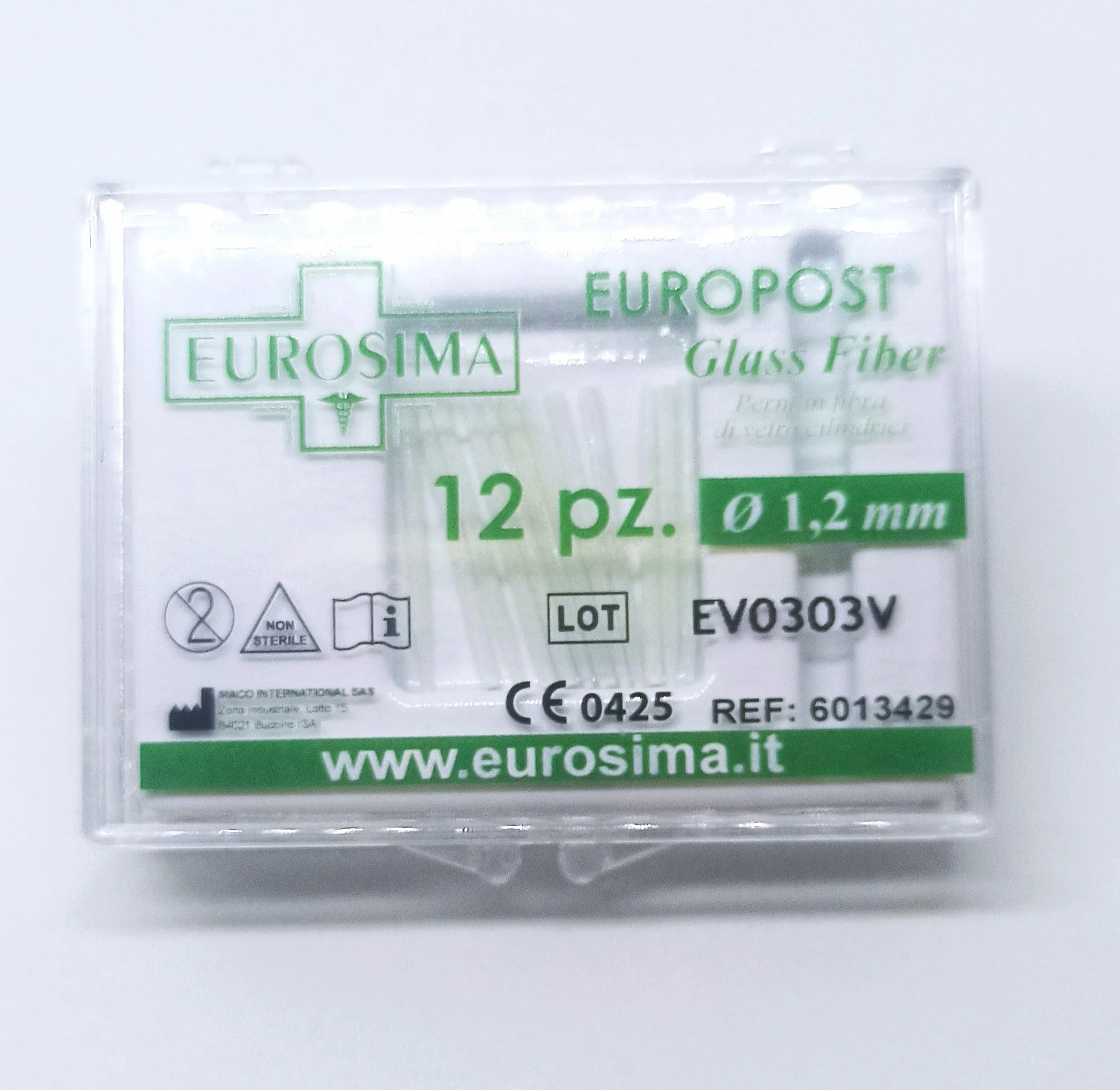 Europost perni in fibra di vetro Ø 1,2 mm conf. 12 pz