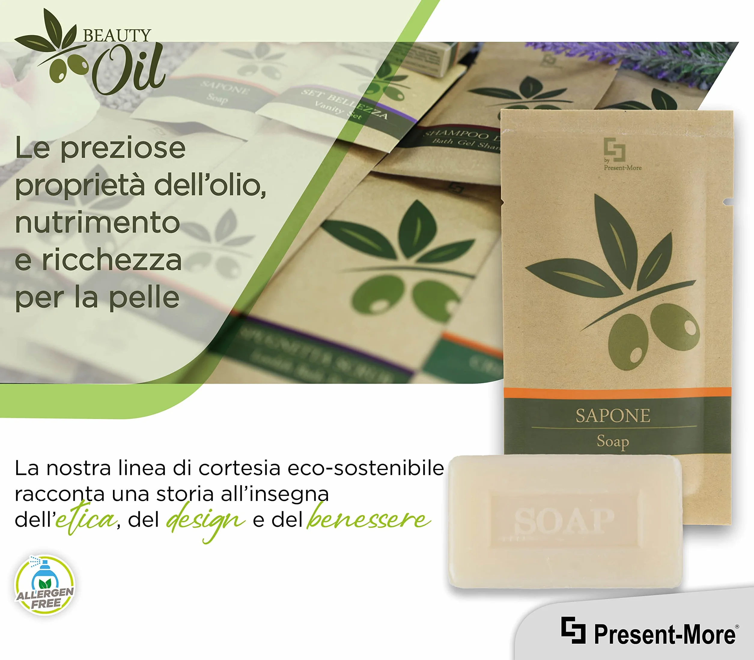 Saponette Hotel 15gr Beauty Oil - Confezione da 250 Pezzi - Fragranza Tahitian - Ideale per Hotel e B&B