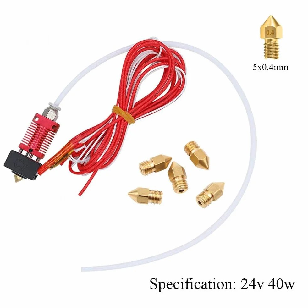 Kit di Estrusori per Stampanti 3D Kit di Estrusori Ender 3 Hotend con 5 Ugelli Estrusore per Stampante 3D MK8 Hot End Kit per Ender-3 pro Creality CR-10 CR-10S S4 S5 Stampante 3D