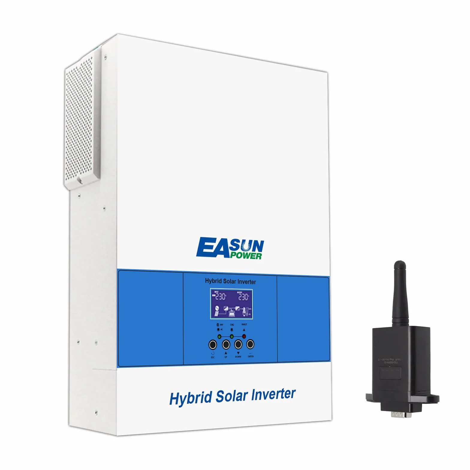 POWLAND Inverter ibrido 6200W 48V, onda pura Inverter indipendente da rete, da DC 48V a AC 230V, Ingresso FV 60-500VDC, per batterie al piombo e al litio 48V, con modulo WiFi (Versione non parallela)