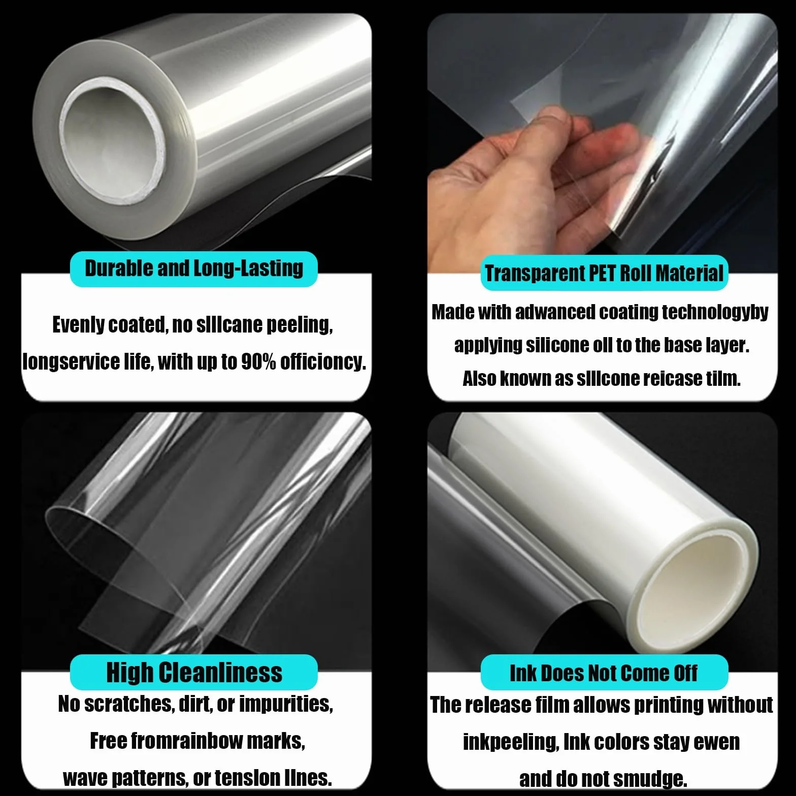 Rotolo Di Film PET Trasparente 0.2-0.5mm Pannello Foglio Plastico Resistente Al Calore Flessibile Larghezza .61m Pellicola Poliestere for Progetti DIY Artigianato Elettronica(0.3mm*0.61m*5m)