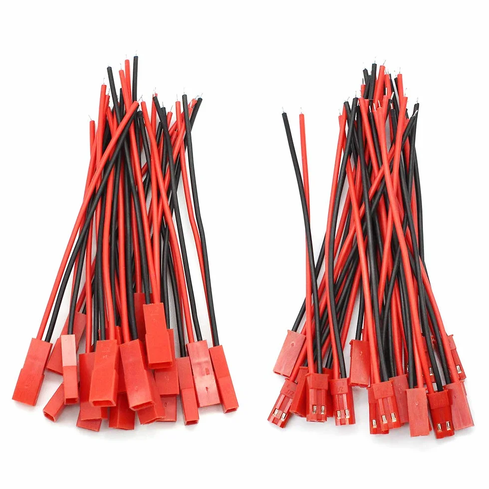 D-Orange 20 Paia JST Spina Connettore 2 Pin Maschio Femmina con Cavo 10 cm per LED Lampada Striscia - 22 AWG