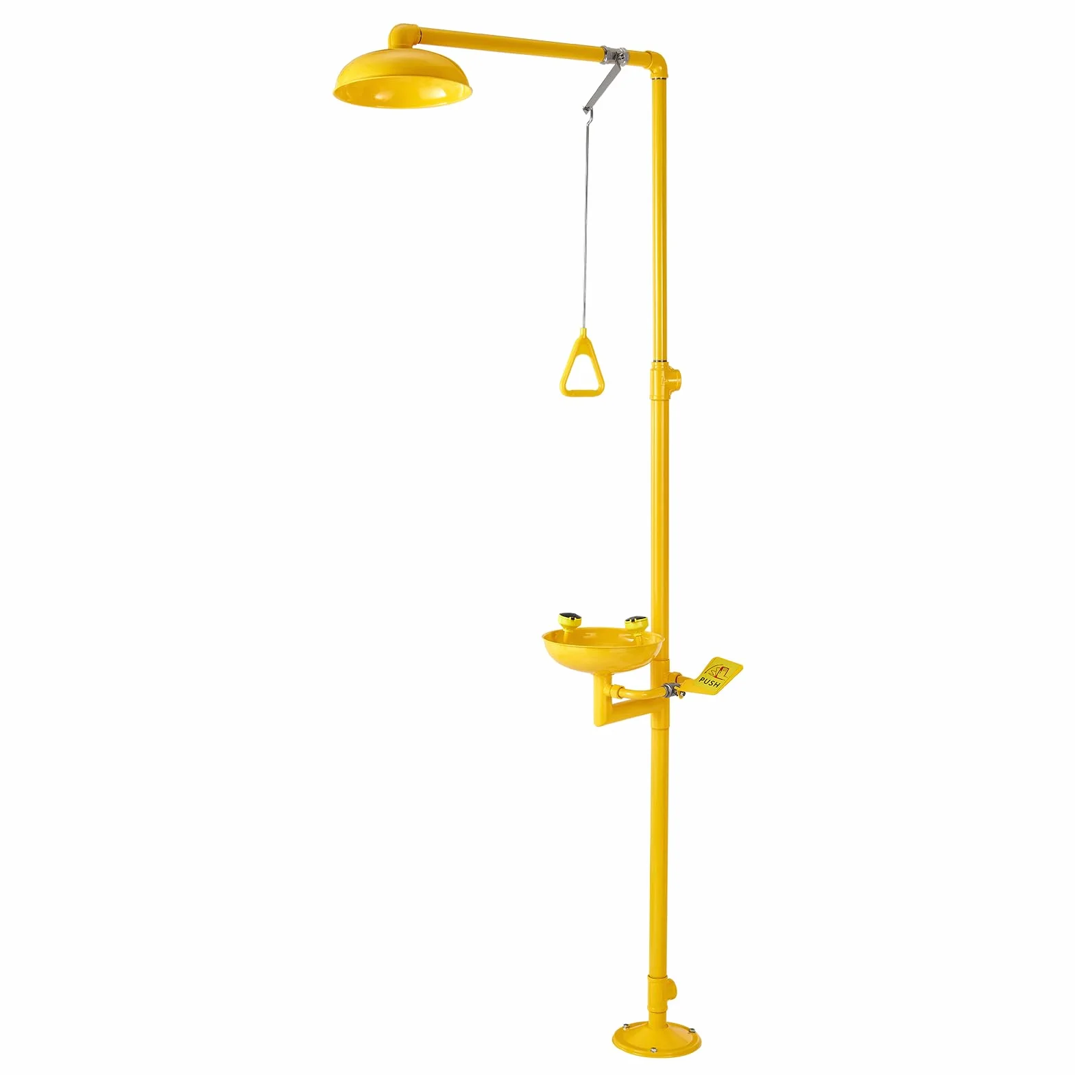 VEVOR Stazione Lavaggio Oculare Emergenza 870x400x2330 mm Lavaocchi Doccia Acciaio Inossidabile 304 Giallo