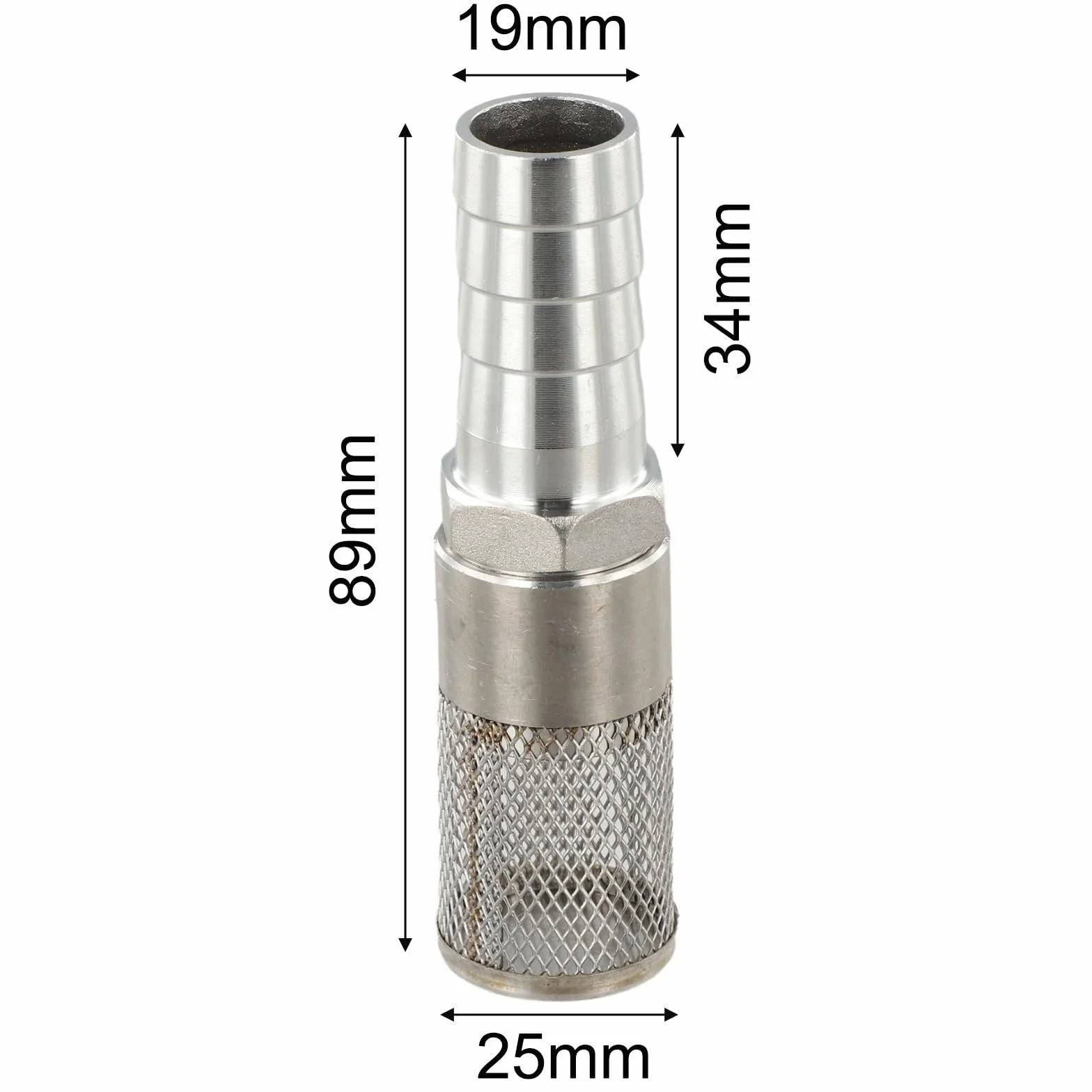 Filtro a rete in acciaio inox 304 19 mm per tubo flessibile impianti idraulici automobilistici