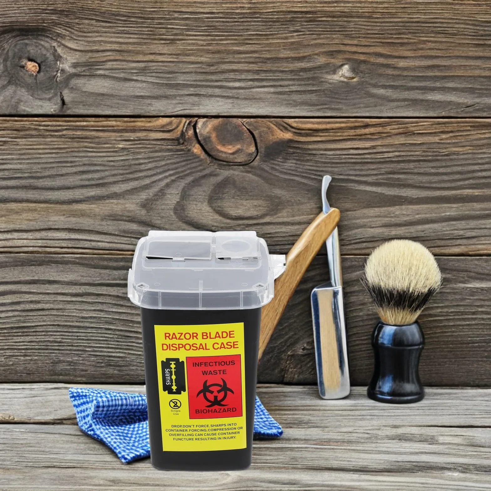 Contenitore per Raccolta Lame da Barba 2 Pezzi, Custodia Portatile Smaltimento Lamette Usate