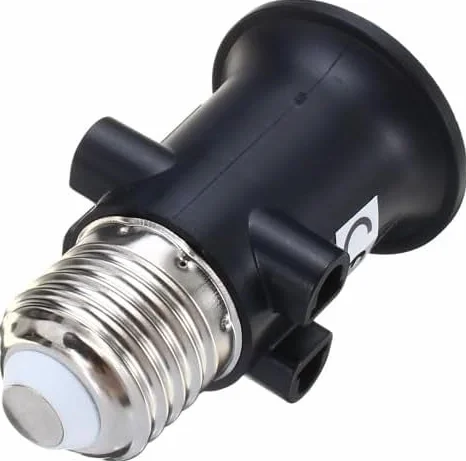 ECI ELETTROFORNITURE Portalampada Porta Lampade E27 Rubacorrente con Doppia Presa 10a Ruba Corrente