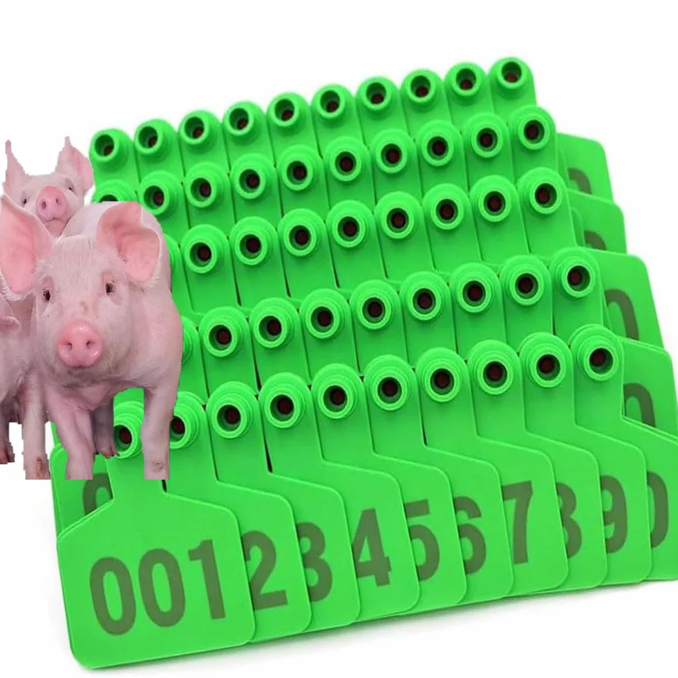 Marchi auricolari per bovini/pecore/suini 001-400 marchi auricolari digitali in plastica per bestiame adatti per marchi auricolari per l'identificazione di animali di pecore, maiali, capre, bovini
