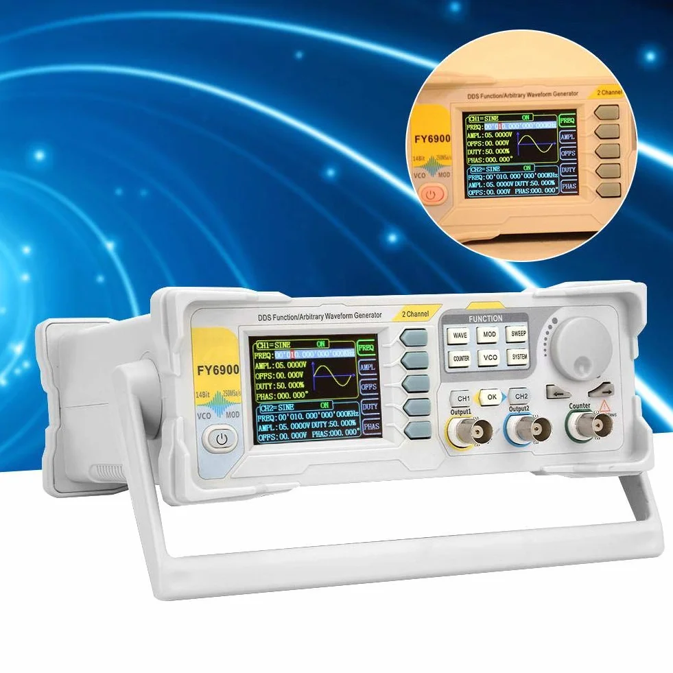 Generatore di segnali FY6900-60M 60 MHz 2,4" TFT DDS multifunzione contatore frequenza modulazione AM/PM/ASK/FSK/PSK