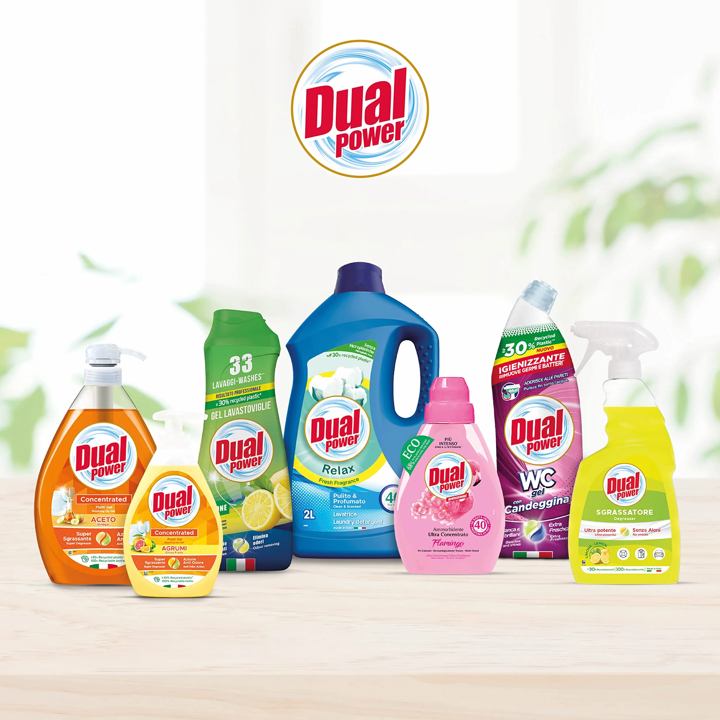 Dual Power Detergente Multiuso HACCP 5 Litri Antibatterico Ammoniaca per Vetri e Specchi