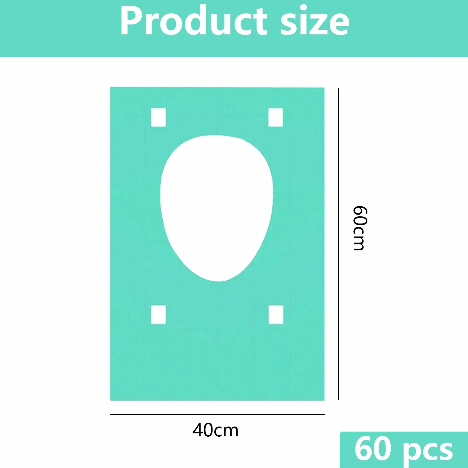 Cuscino per WC usa e getta 60 pezzi 40x60 cm universale lavabile in lavastoviglie versione estesa campeggio viaggi verde