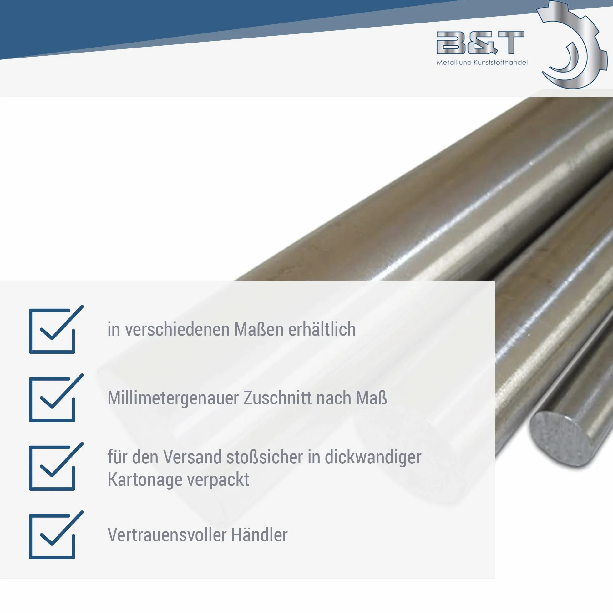 B & T Metallo Acciaio Inossidabile Rotondo Ø 6 mm 1.4305 Blank H9 – 3 pezzi 995 mm