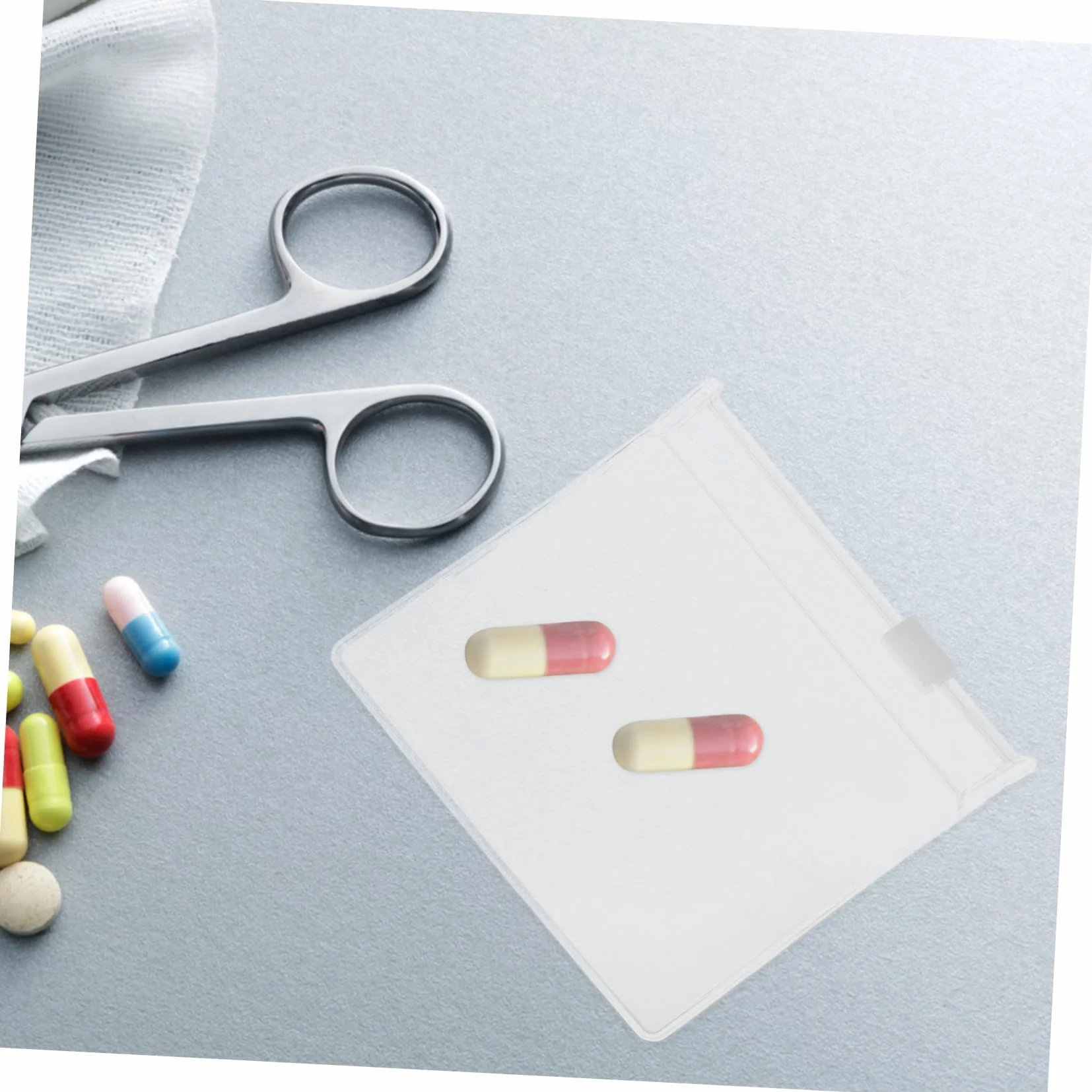 Set da 12 Sacchetti per Medicinali in Eva Opaco Cerniera, Organizer Compatto e Riutilizzabile per Viaggio e Conservazione di Farmaci e Gioielli, Facile Accesso 8x8cm