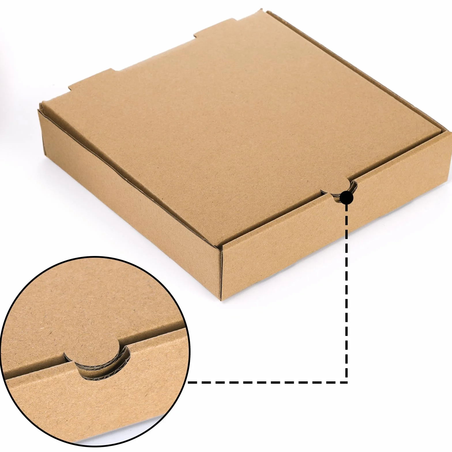 ZENFUN 40 mini scatole per pizza in carta kraft 18 x 18 x 3 cm ondulate contenitori da asporto