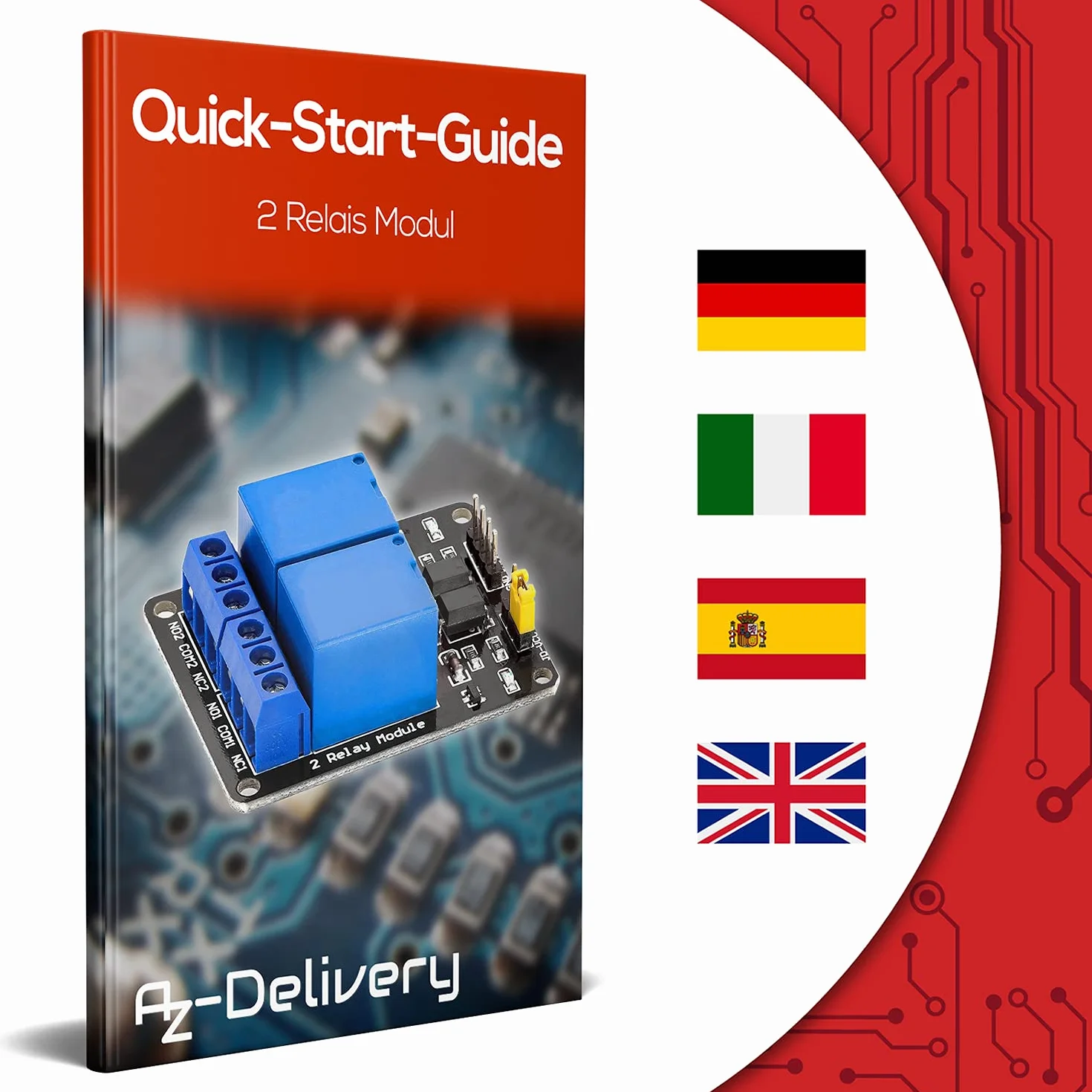 AZDelivery Modulo Relay 5V a 2 canali con optoaccoppiatore Low-Level-Trigger compatibile con Arduino incluso un E-Book!