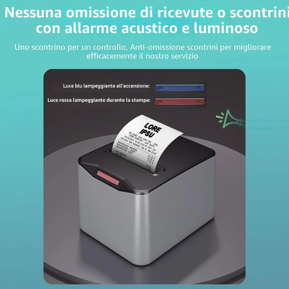 Shuaiguō stampante multifunzione per etichette e ricevute termiche 80 mm, connessione USB e LAN, taglio automatico, grande contenitore di carta, supporto ESC/POS