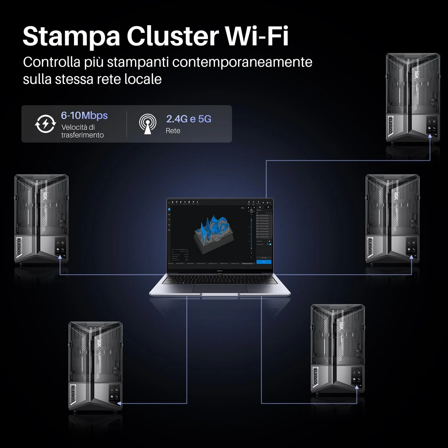 ELEGOO Saturn 4 Ultra 16K Stampante 3D Resina, Riscaldatore Serbatoio Intelligente, Stampa 150 mm/h, Fotocamera AI con Luce, Stampa Cluster WiFi, Grandi Dimensioni di Stampa 211,68 * 118,37 * 220mm³