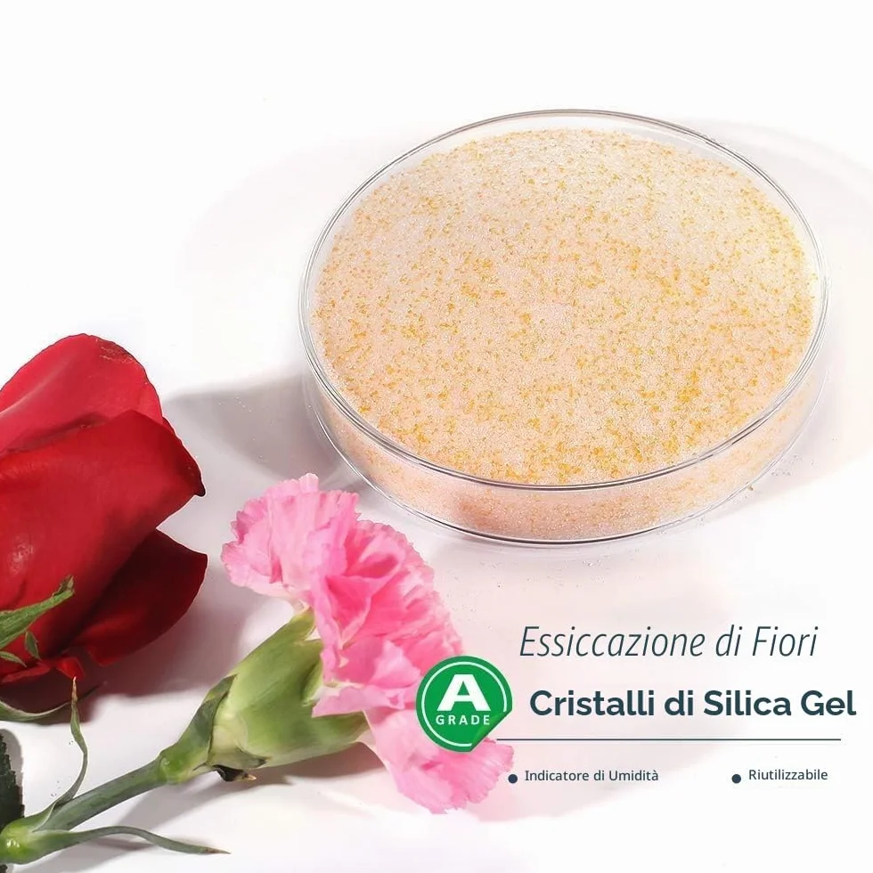 Cristallo di silice per l'essiccazione dei Fiori 2 libbre Cristalli Fini < 1 mm Riutilizzabile