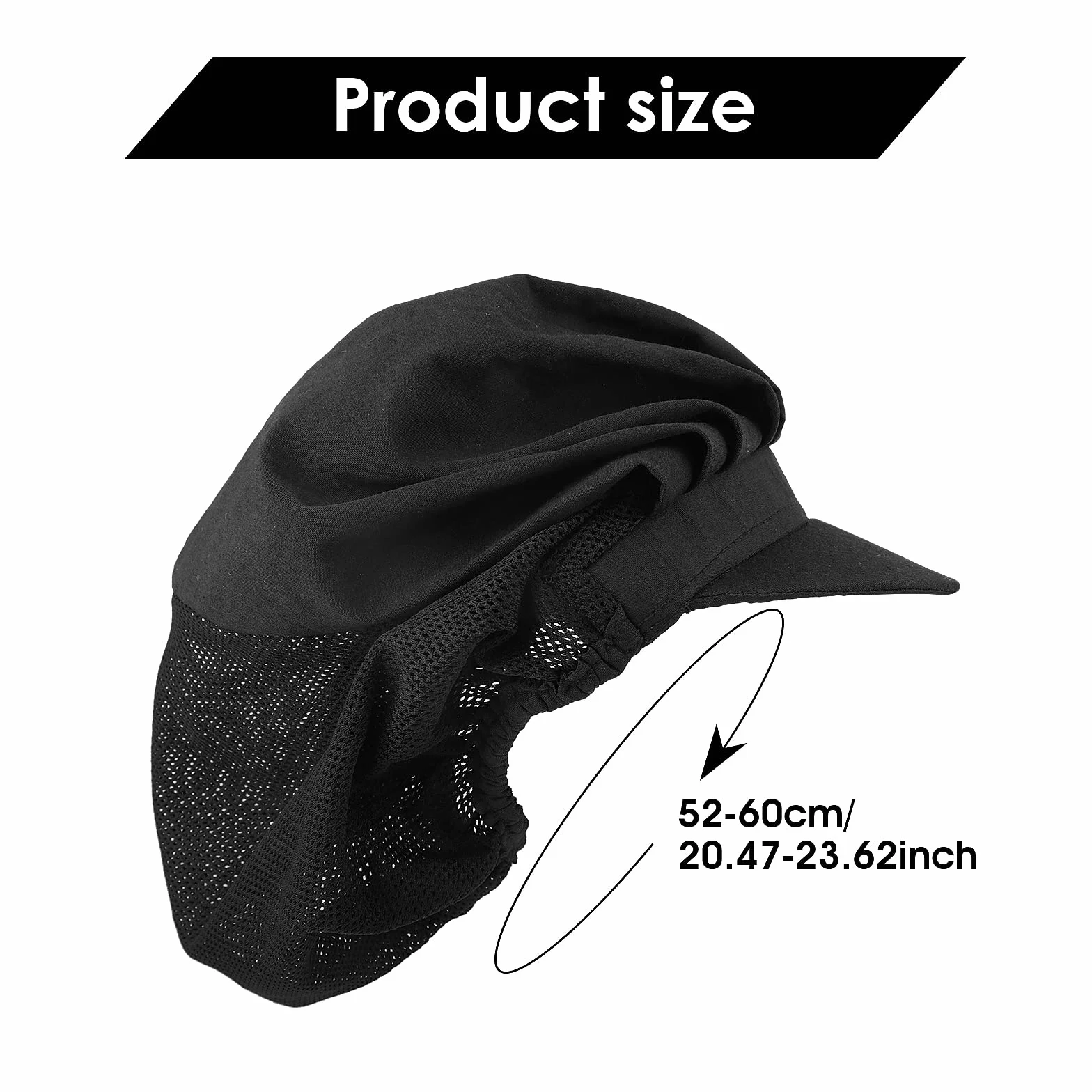 Lusofie 2 pezzi cappello da chef da cucina nero con tesa per donne uomini