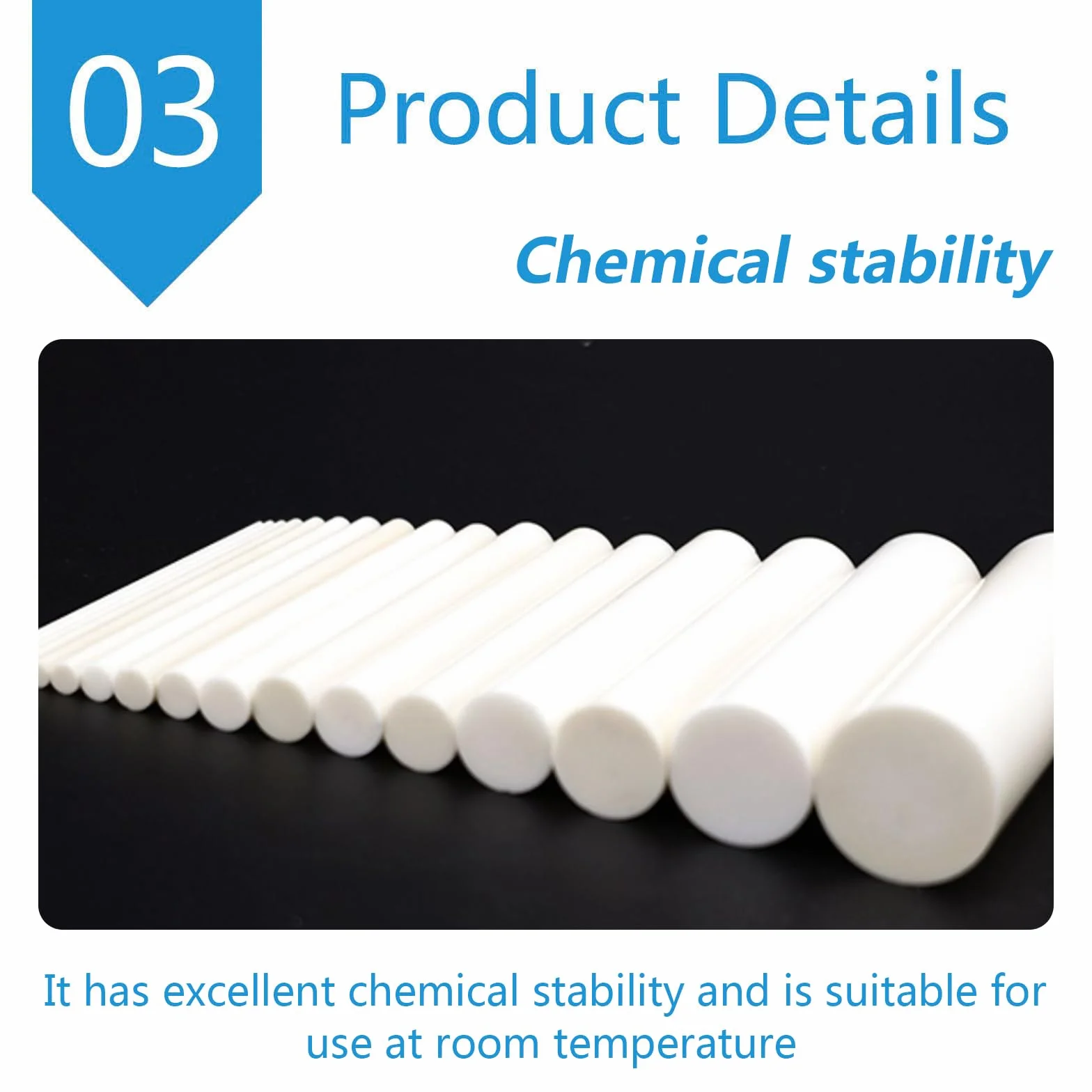 Asta di ceramica di allumina resistente al calore, industriale per abrasivi, lunghezza 10 cm, diametro 13 mm